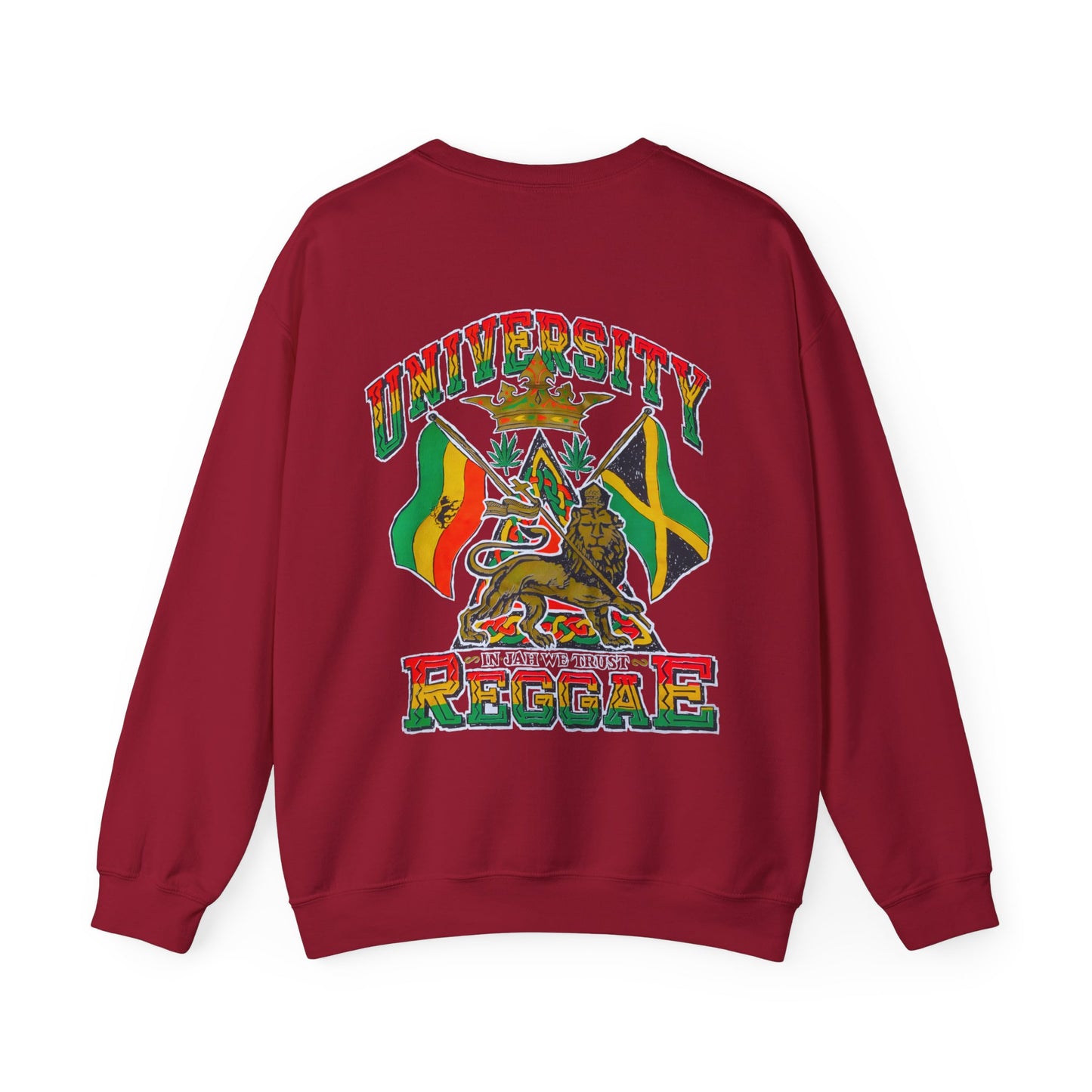 Jawaiian Strength University Reggae In Jah We Trust Vintage Design 90s New Print Unisex Heavy Blend™ Crewneck Sweatshirt