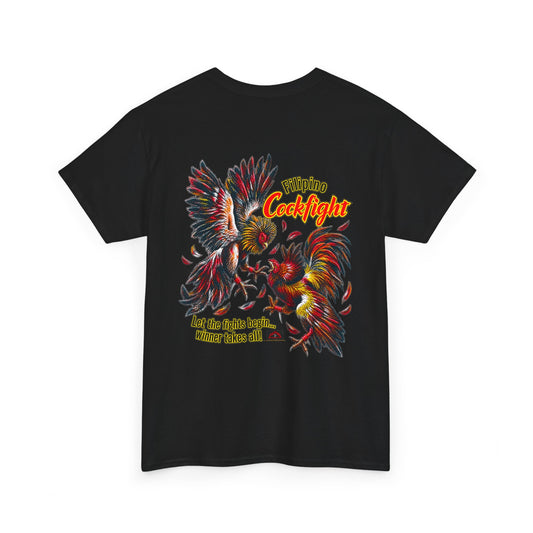 Filipino Strength Filipino Cockfight Vintage Design 90s New Print T-shirt Unisex Heavy Cotton Teetton Tee