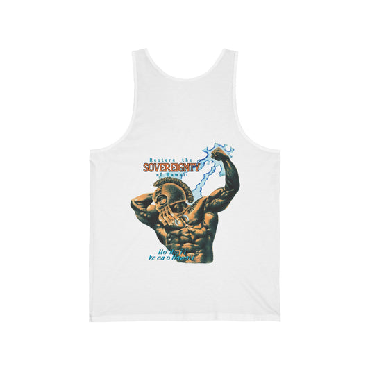 Hawaiian Strength Restore The Sovereignty of Hawaii Ho'iho'i i Ke Ea o Hawai'i Vintage Design 90s New Print Unisex Jersey Tank