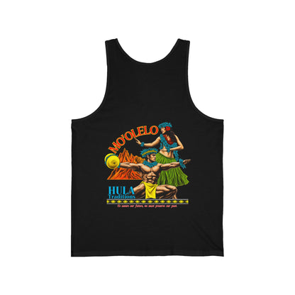 Hawaiian Strength Mo'olelo Hula Traditions Unisex Jersey Tank