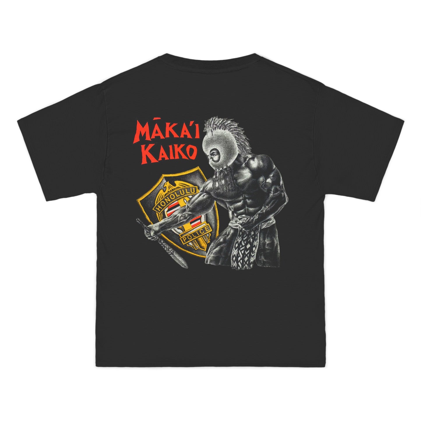 Hawaiian Strength Makai Kaiko Honolulu Police Vintage Design 90s New Print Beefy-T®  Short-Sleeve T-Shirt