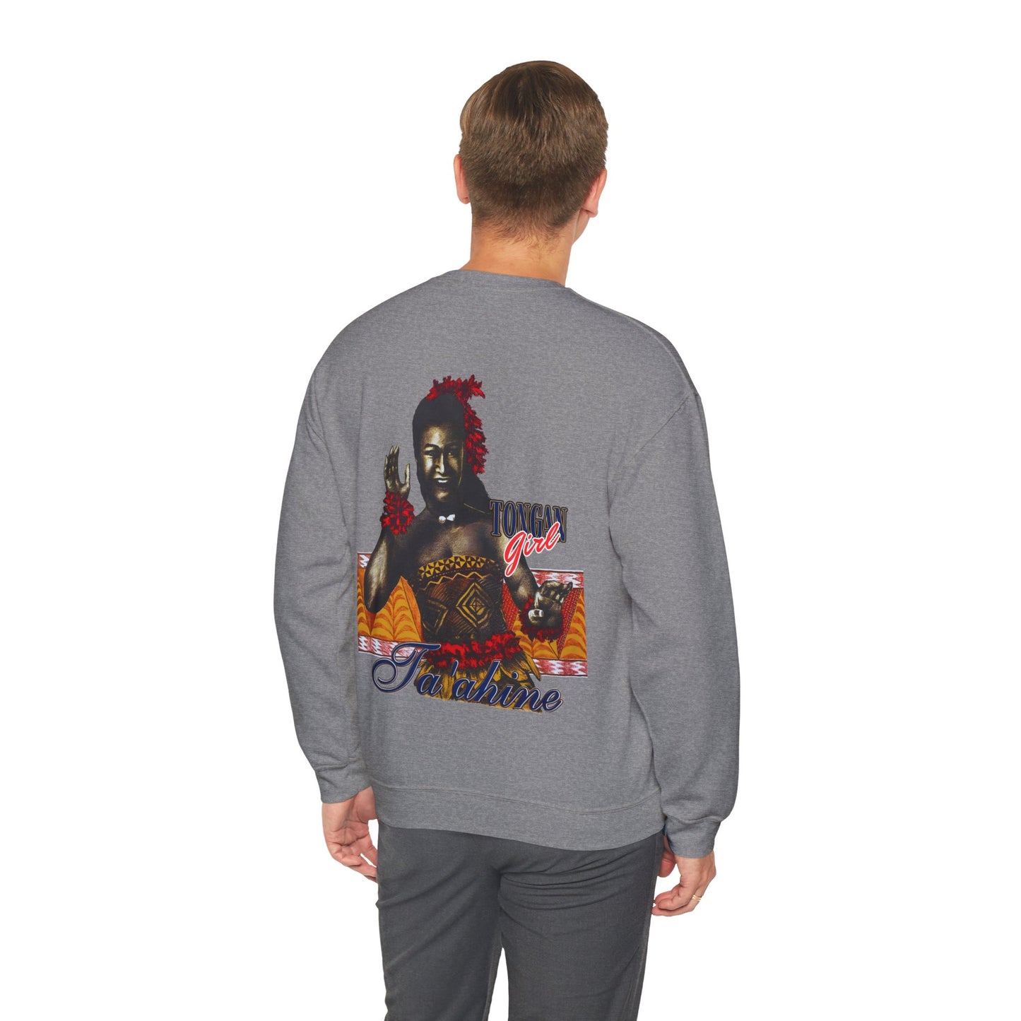 Tongan Strength Tongan Girl Ta'ahine Vintage Design 90s New Print Unisex Heavy Blend™ Crewneck Sweatshirt