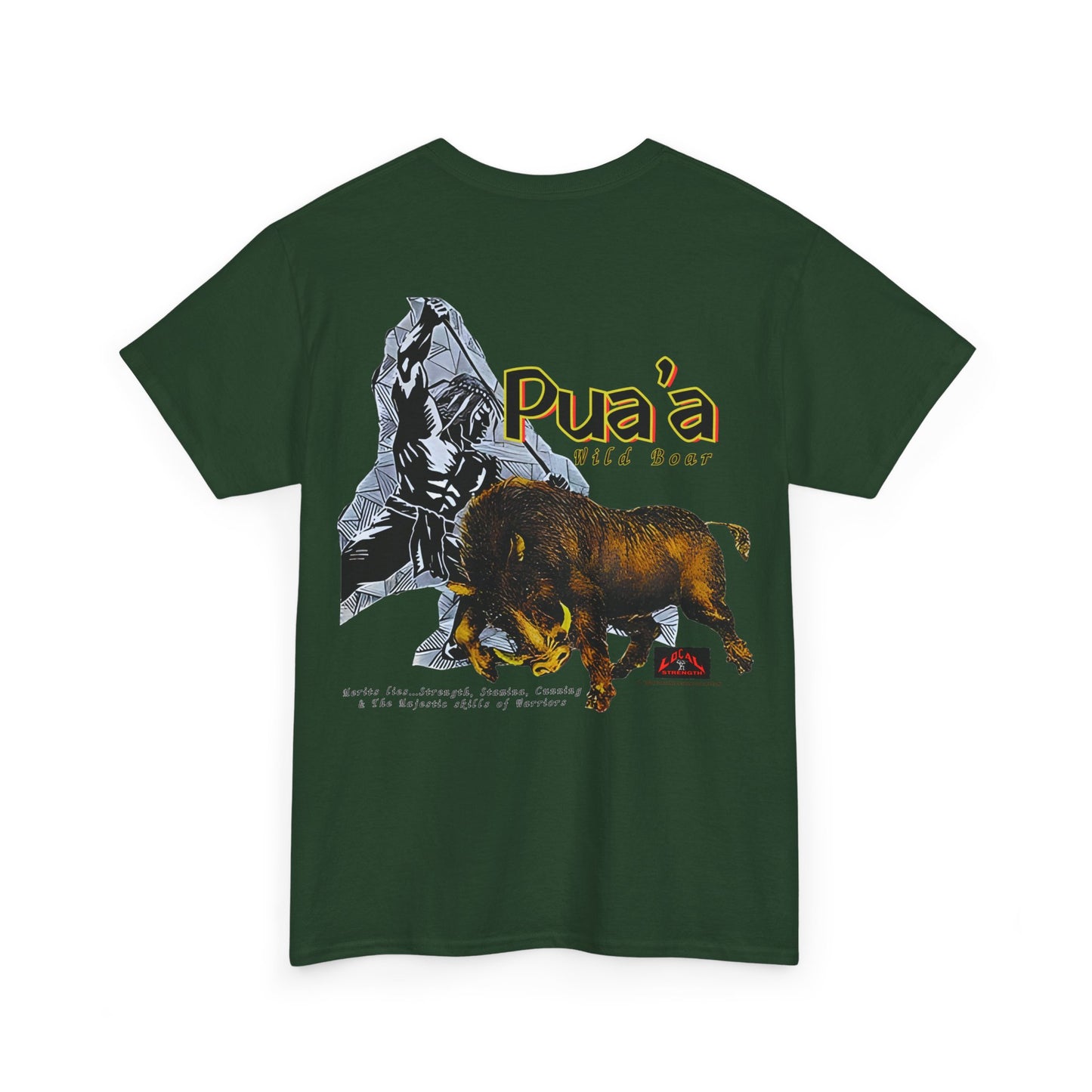 Local Strength Pua'a Wild Boar Vintage Design 90s New Print Unisex Heavy Cotton Tee