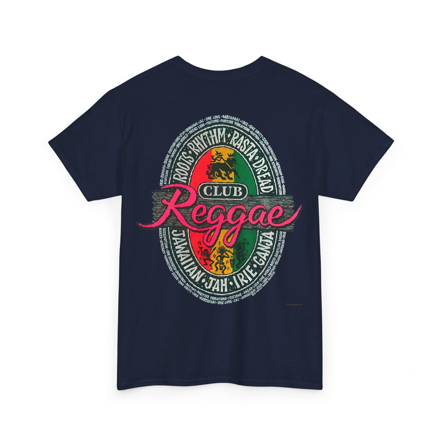 Jawaiian Strength Reggae Club Roots Rhythm Rasta Dread Jawaiian Jah Irie Ganja Vintage Design 90s New Print T-shirt Unisex Heavy Cotton Tee