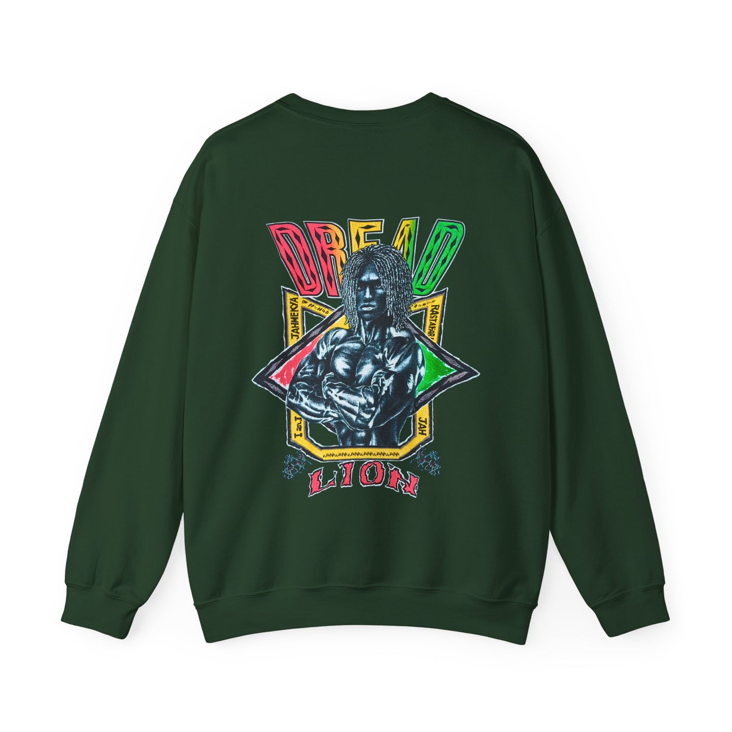 Jawaiian Strength Dread Lion Vintage 90s Design New Print Unisex Heavy Blend™ Crewneck Sweatshirt