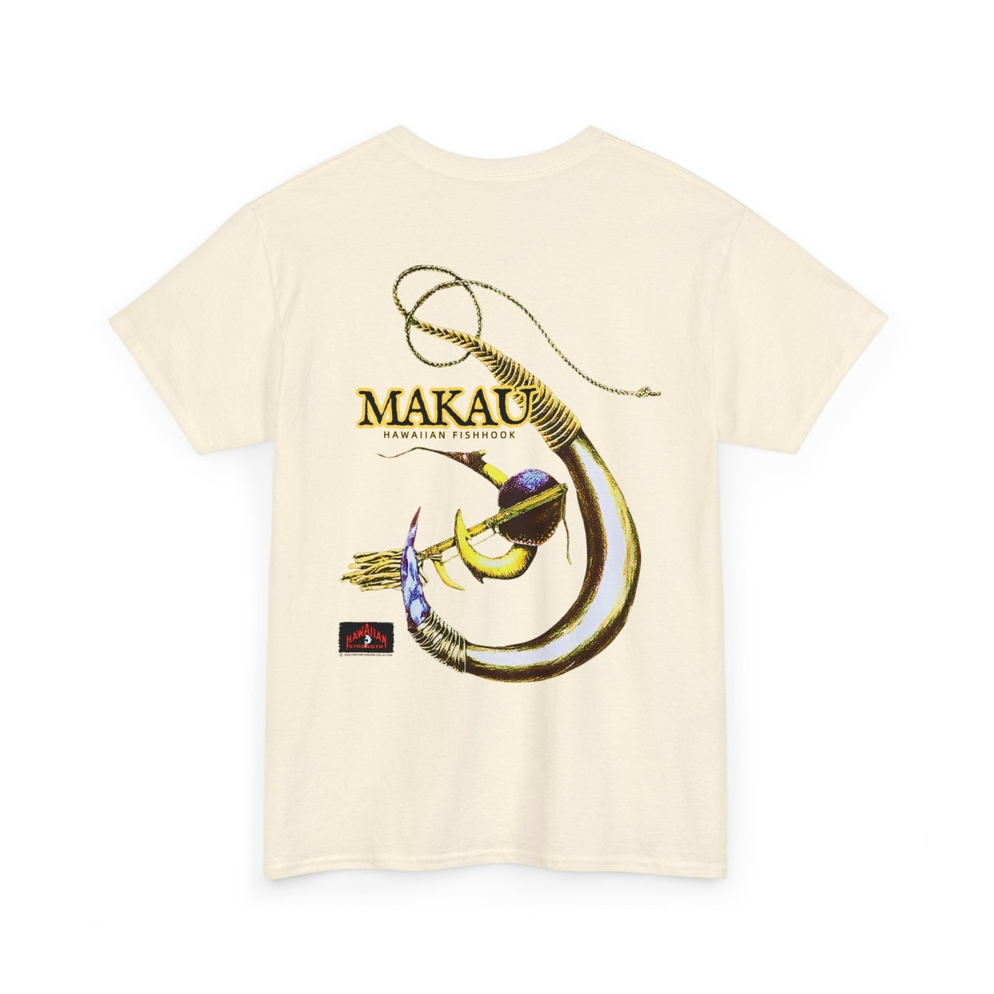 Hawaiian Strength Makau Hawaiian Fishhook Vintage Design 90s New Print Unisex Heavy Cotton Tee