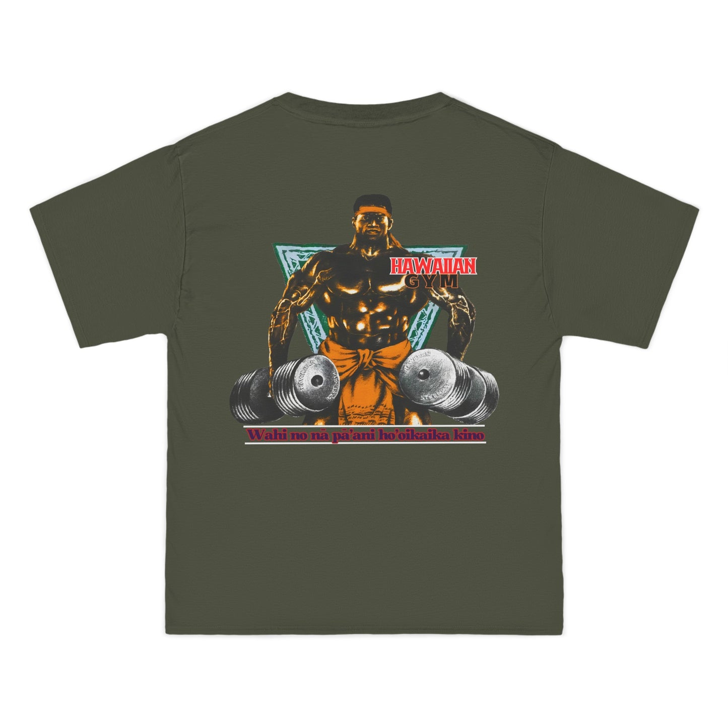 Hawaiian Strength Hawaiian Gym Wahi No Na Pa'ani Ho'oikaika Kino Vintage Design 90s New Print Beefy-T®  Short-Sleeve T-Shirt