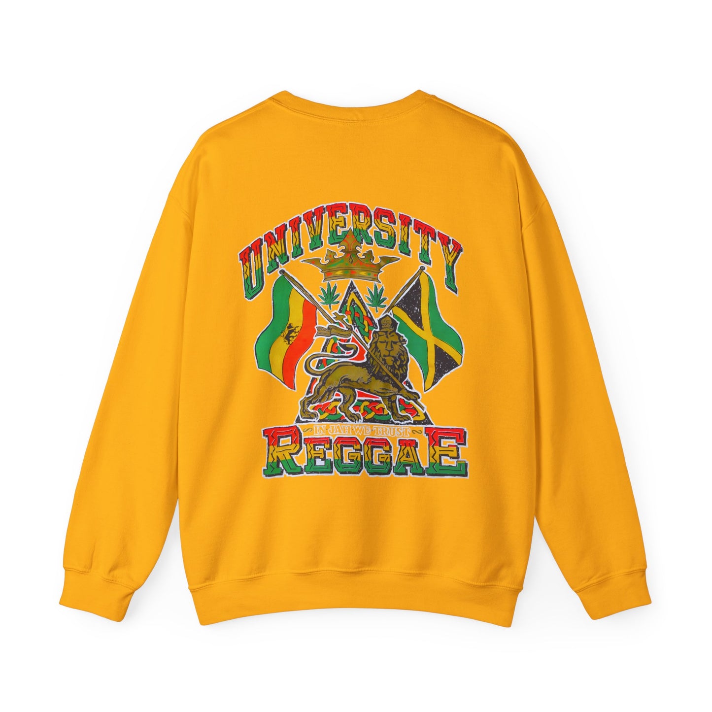 Jawaiian Strength University Reggae In Jah We Trust Vintage Design 90s New Print Unisex Heavy Blend™ Crewneck Sweatshirt