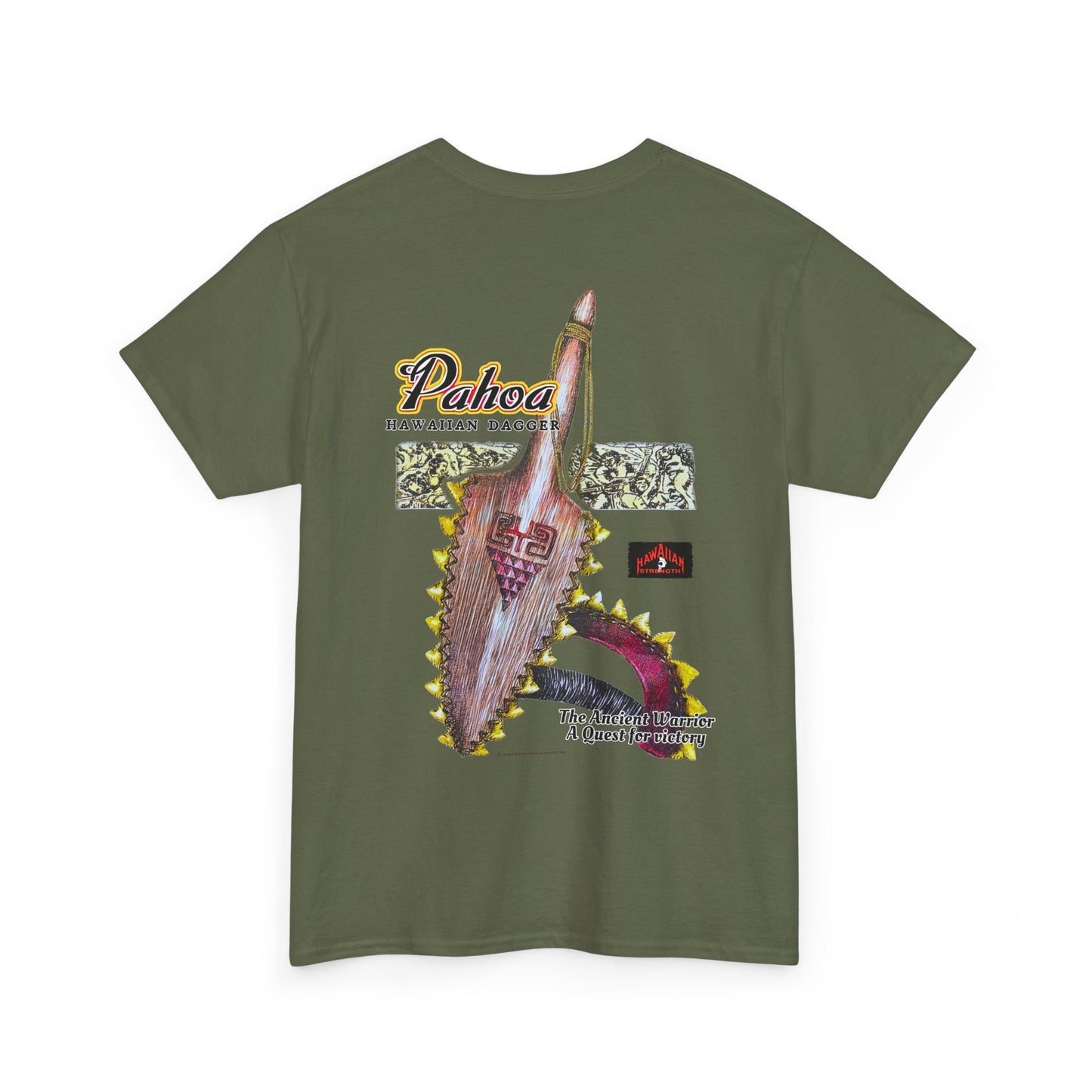 Hawaiian Strength Pahoa Hawaiian Dagger Vintage 90s Design New Print Unisex Heavy Cotton Tee