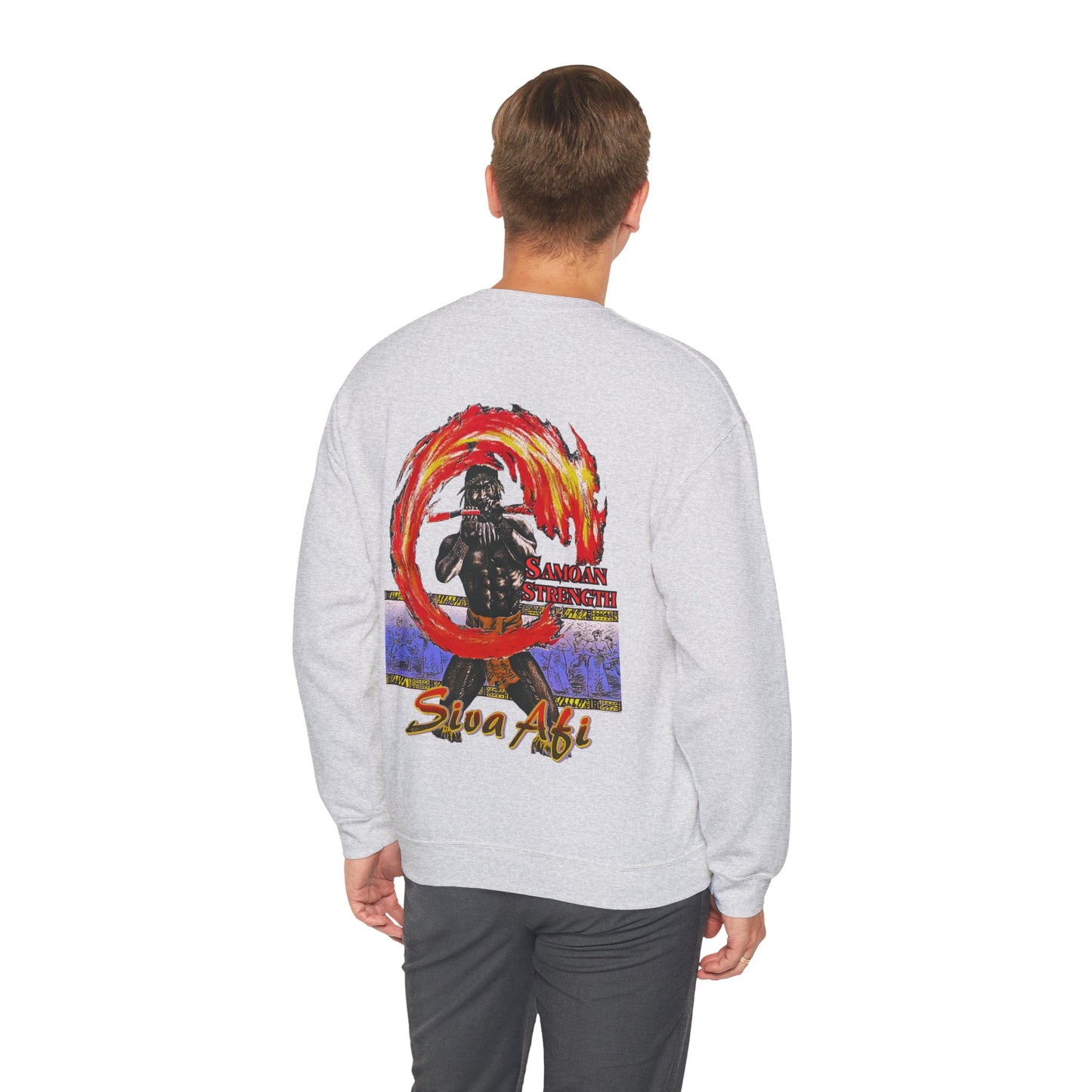 Samoan Strength Siva Afi Vintage Design 90s New Print Unisex Heavy Blend™ Crewneck Sweatshirt