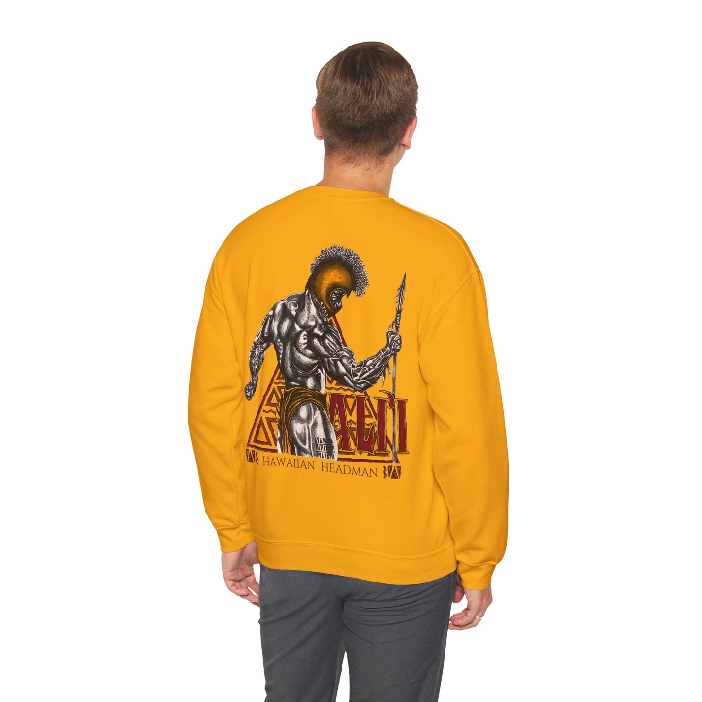 Hawaiian Strength Ali'i Hawaiian Headman Vintage Design 90s New Print Unisex Heavy Blend™ Crewneck Sweatshirt