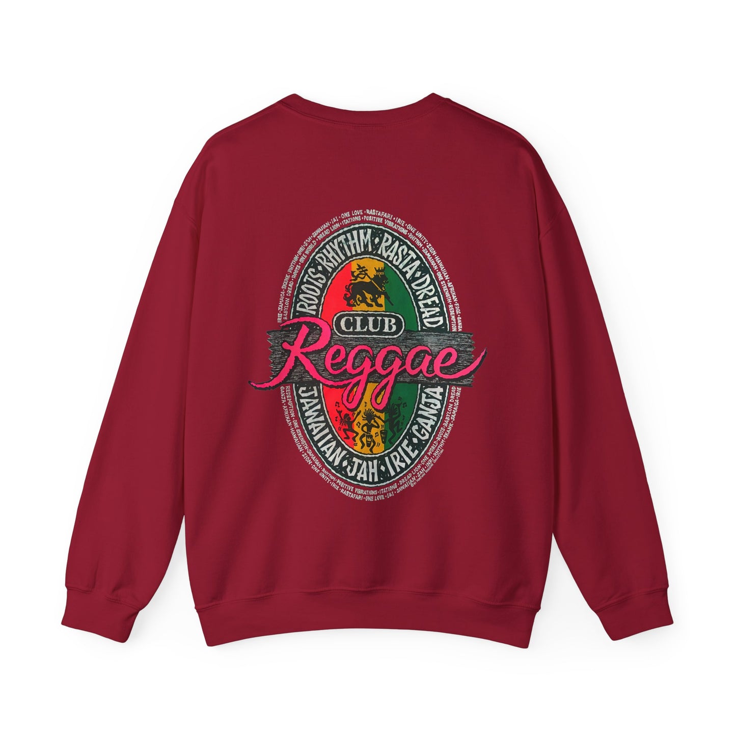 Jawaiian Strength Reggae Club Roots Rhythm Rasta Dread Jawaiian Jah Irie Ganja Vintage Design 90s New Print Unisex Heavy Blend™ Crewneck Sweatshirt