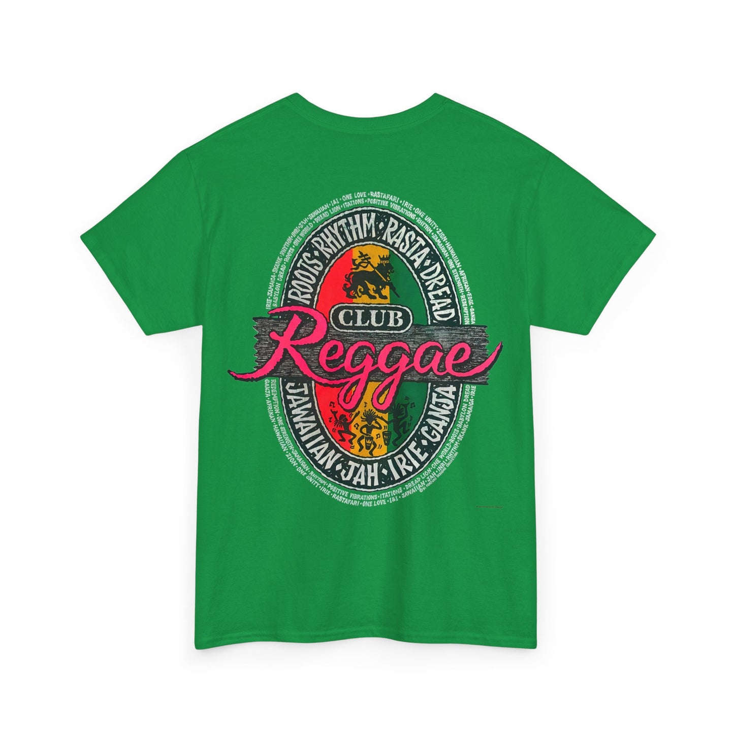 Jawaiian Strength Reggae Club Roots Rhythm Rasta Dread Jawaiian Jah Irie Ganja Vintage Design 90s New Print T-shirt Unisex Heavy Cotton Tee