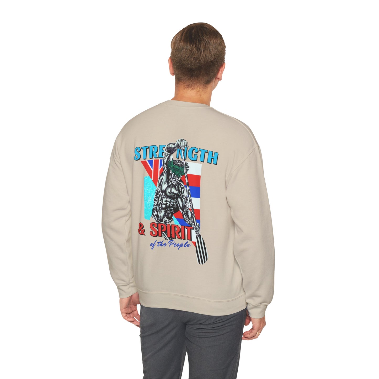 Hawaiian Strength Strength and Spirit of the People Vintage Design 90s New Print Unisex Heavy Blend™ Crewneck Sweatshirt