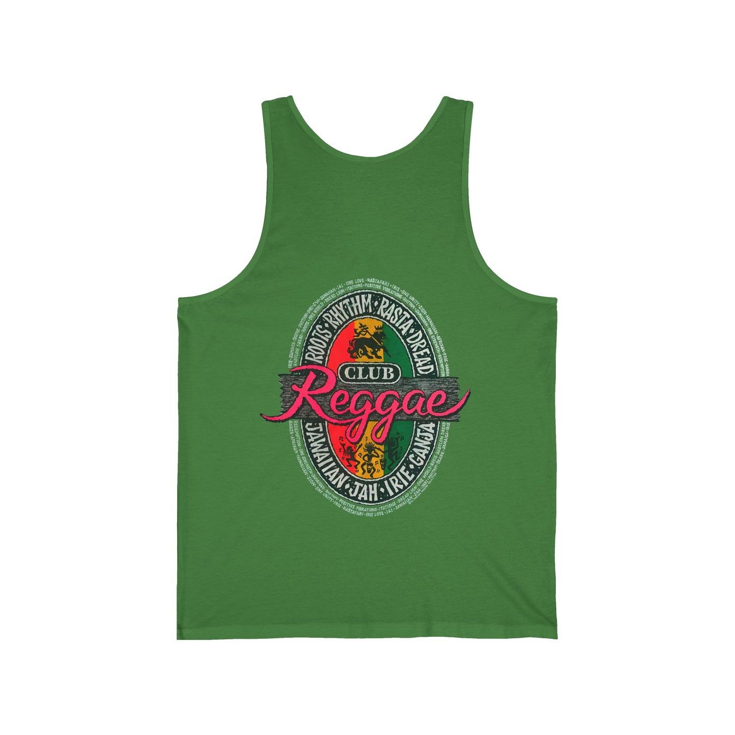 Jawaiian Strength Reggae Club Roots Rhythm Rasta Dread Jawaiian Jah Irie Ganja Vintage Design 90s New Print Unisex Jersey Tank