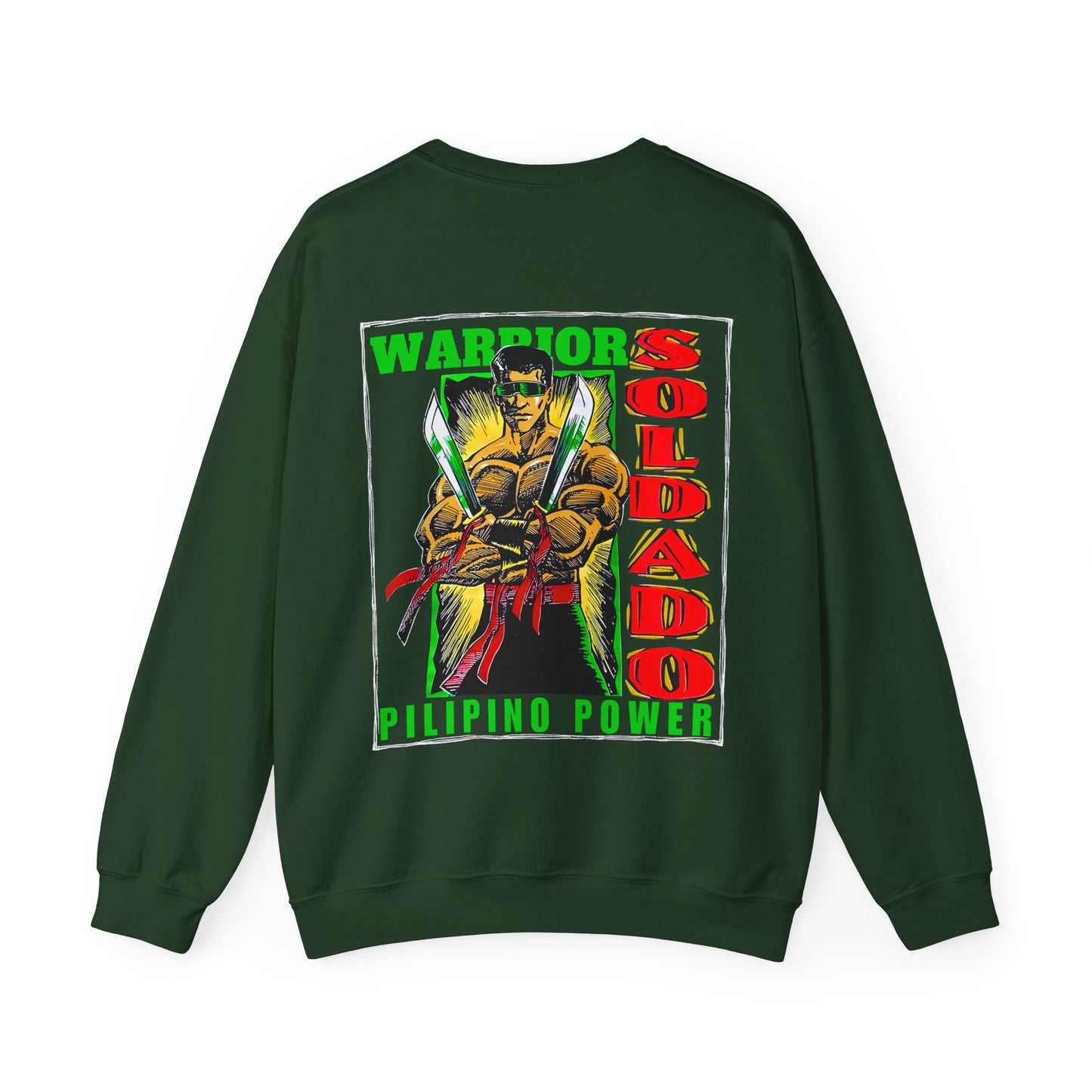 Filipino Strength Soldado Warrior Pilipino Power Vintage Design 90s New Print Unisex Heavy Blend™ Crewneck Sweatshirt