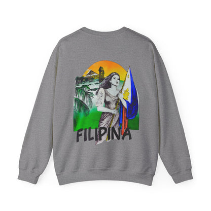 Filipino Strength Filipina Vintage Design 90s New Print Unisex Heavy Blend™ Crewneck Sweatshirt