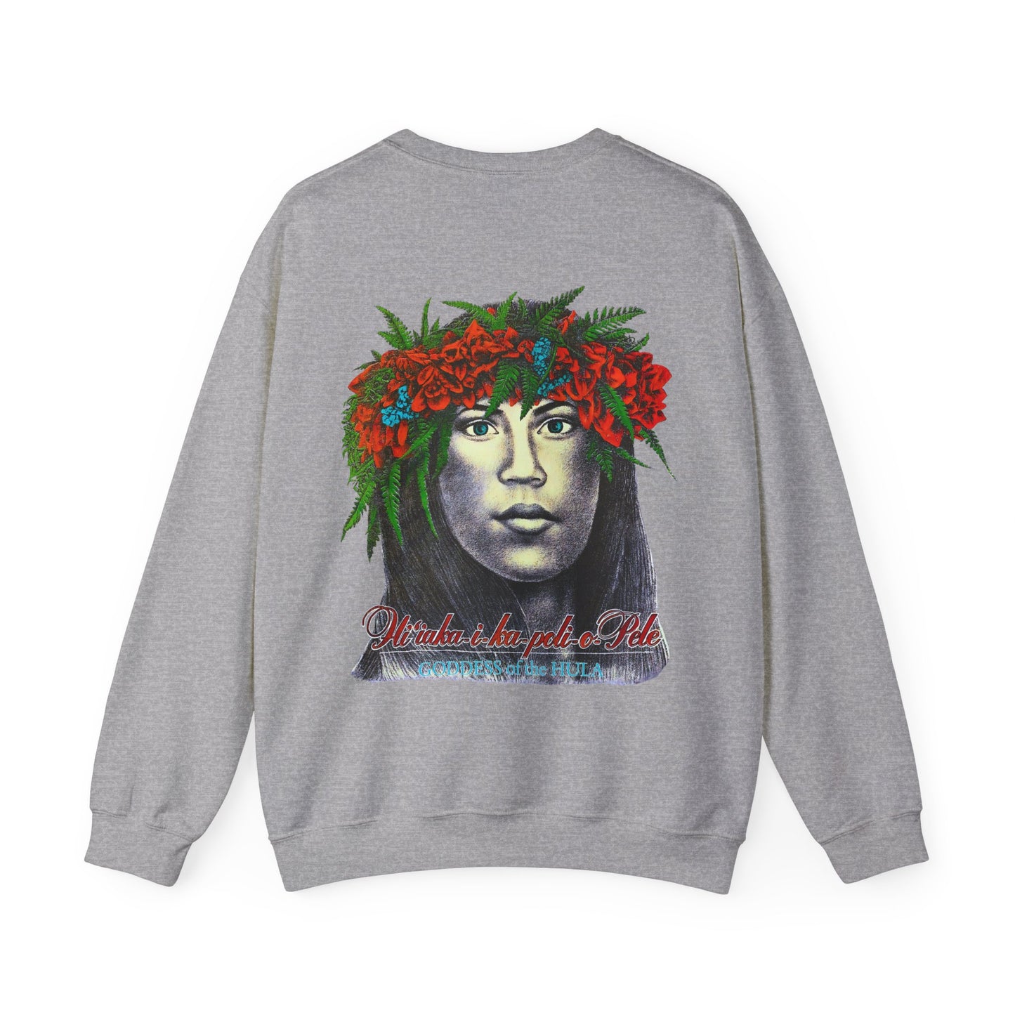 Hawaiian Strength Goddess of the Hula Hi'iaka-i-ka-poli-o-Pele Vintage Design 90s New Print Unisex Heavy Blend™ Crewneck Sweatshirt