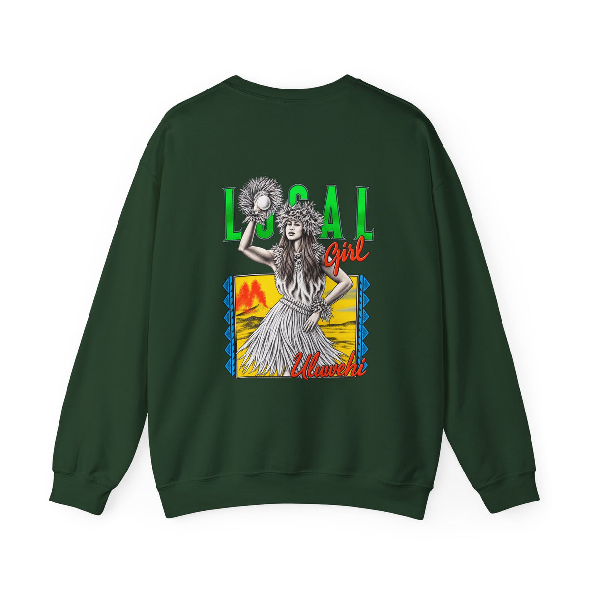 Hawaiian Strength Local Girl Uluwehi Unisex Heavy Blend™ Crewneck Sweatshirt