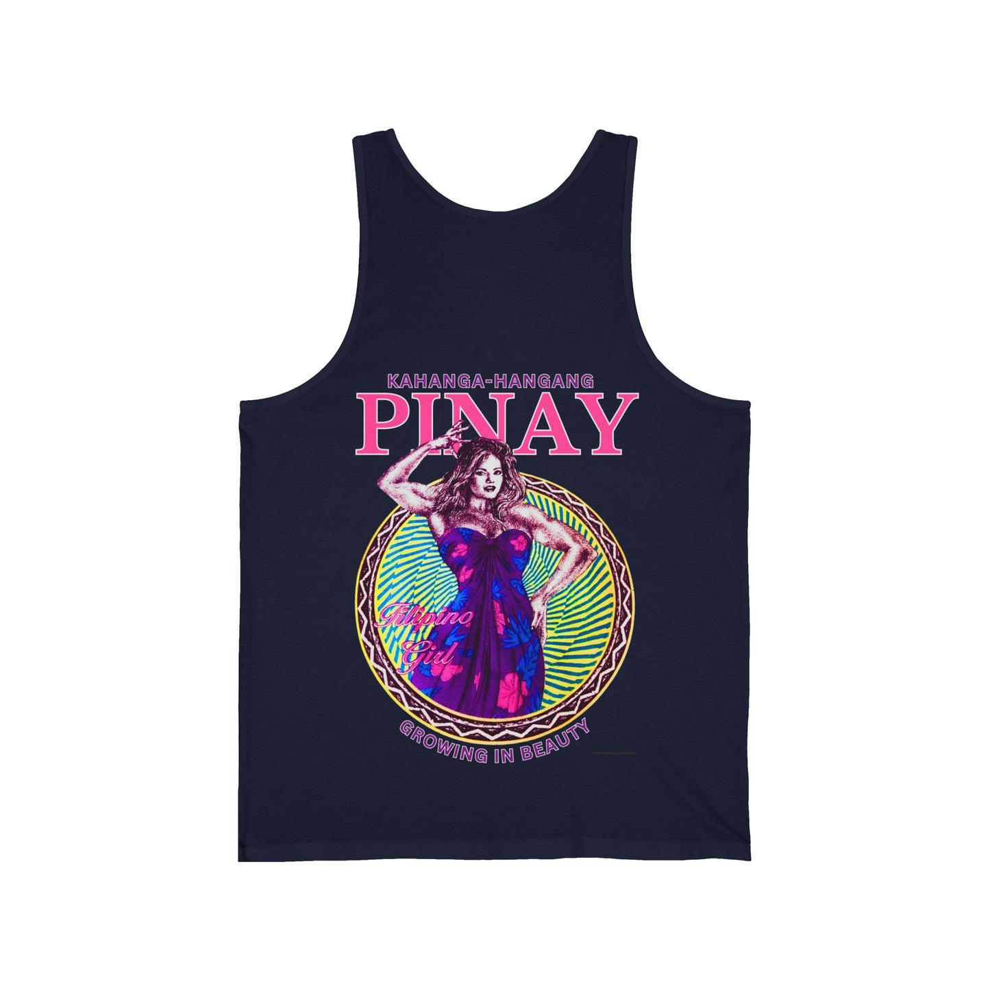 Filipino Strength Pinay Growing in Beauty Filipino Girl Kahanga Hangang Vintage Design 90s New Print Unisex Jersey Tank