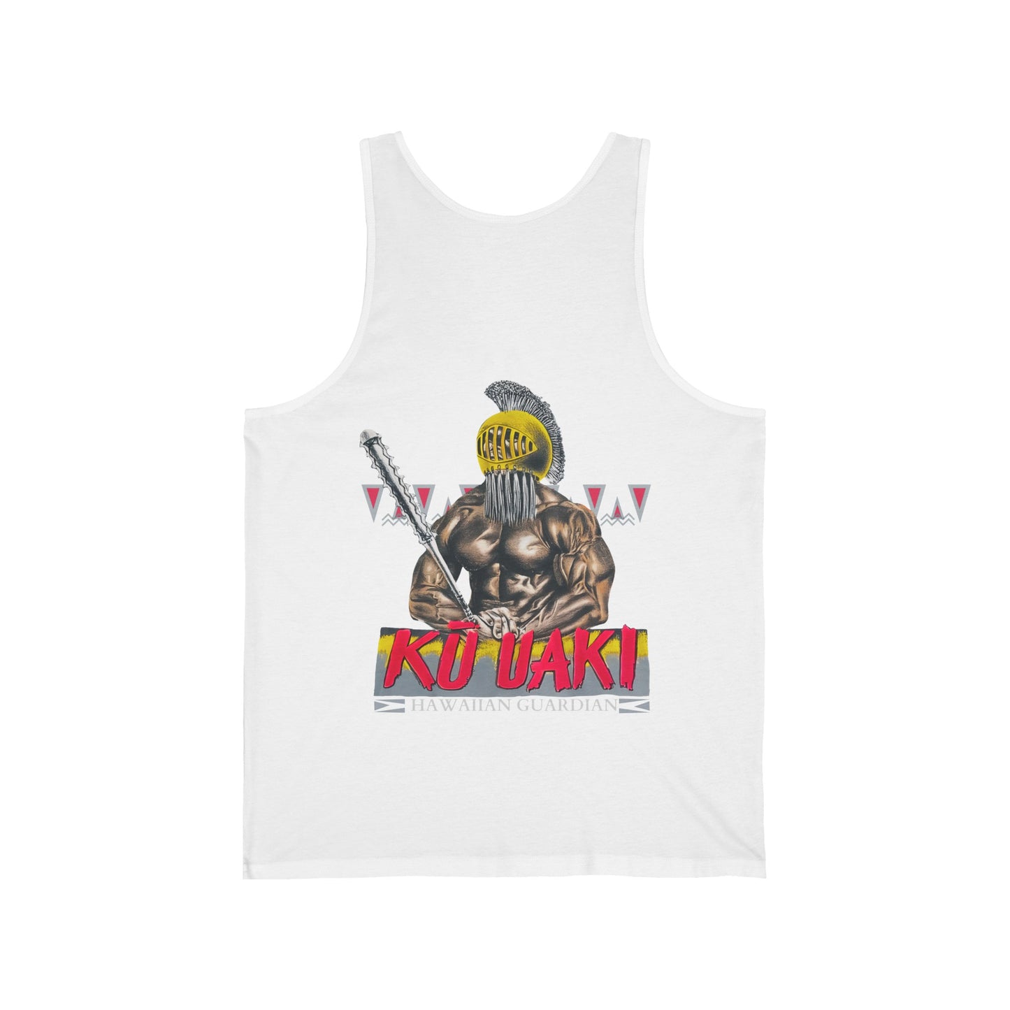 Hawaiian Strength Hawaiian Guardian Ku Uaki Vintage Design 90s New Print Unisex Jersey Tank