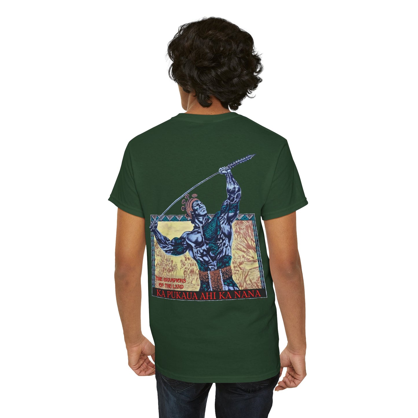 Hawaiian Strength The Champions of the Land Ka Pukaua Ahi Ka Nana Vintage Design 90s New Print Unisex Heavy Cotton Tee