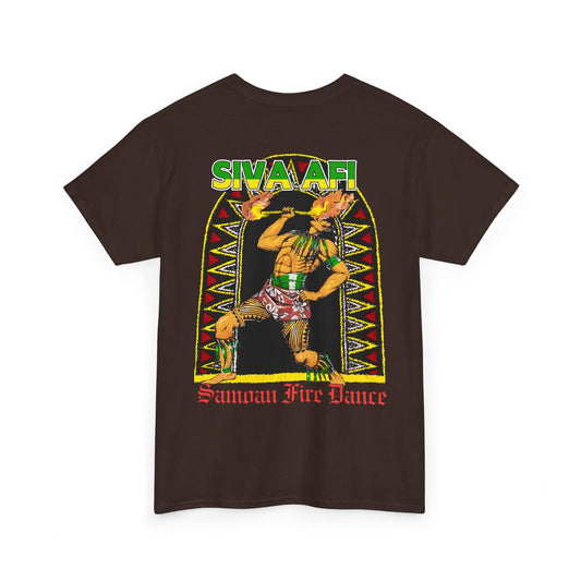 Samoan Strength Siva Afi Samoan Fire Dance Vintage Design 90s New Print Unisex Heavy Cotton Tee