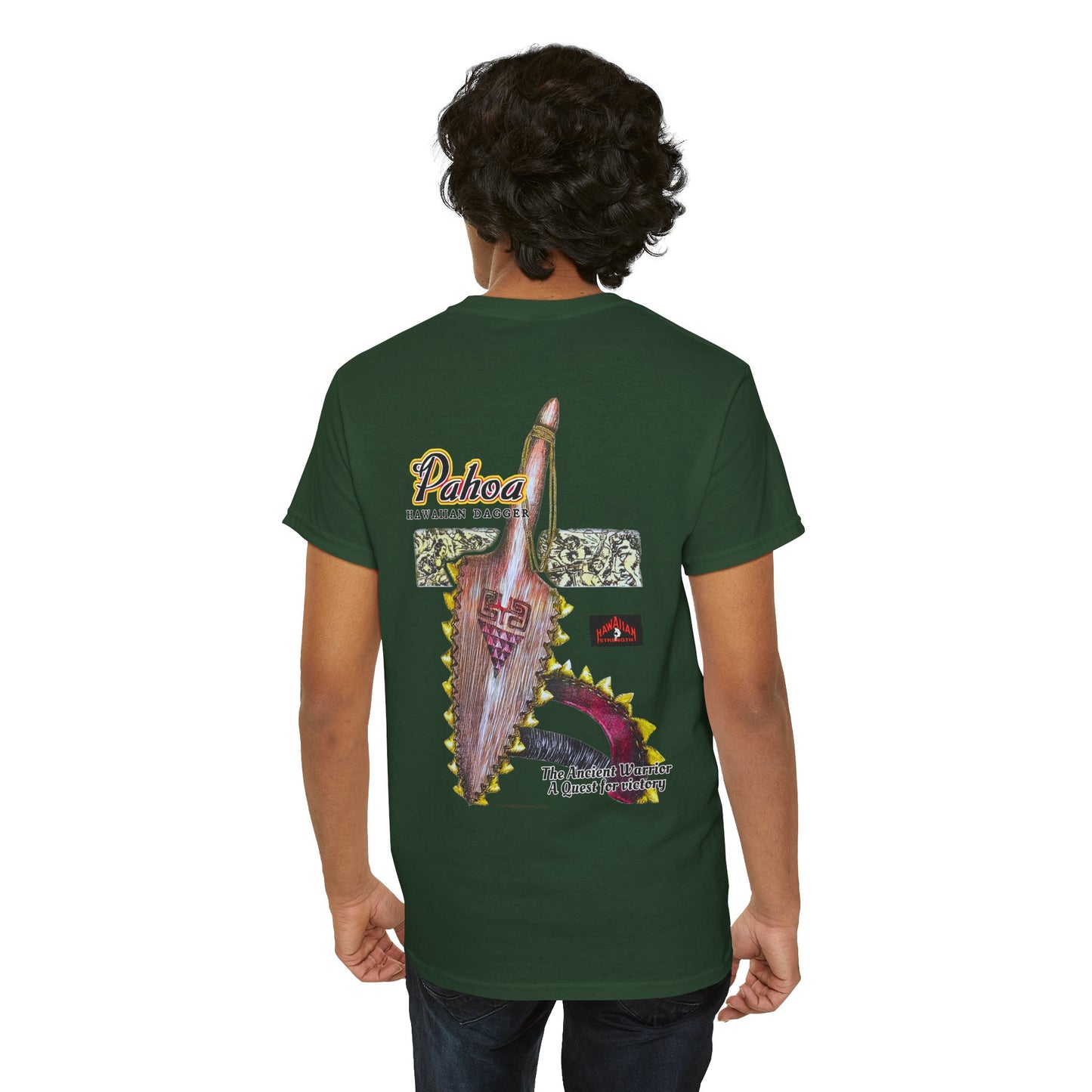 Hawaiian Strength Pahoa Hawaiian Dagger Vintage 90s Design New Print Unisex Heavy Cotton Tee