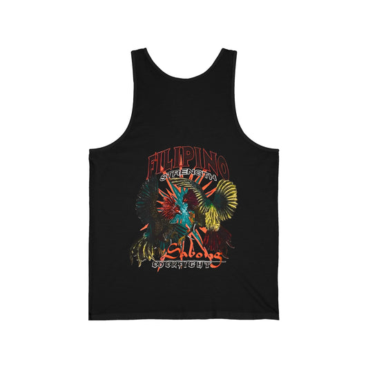 Filipino Strength Sabong Cockfight Vintage Design 90s New Print Unisex Jersey Tank