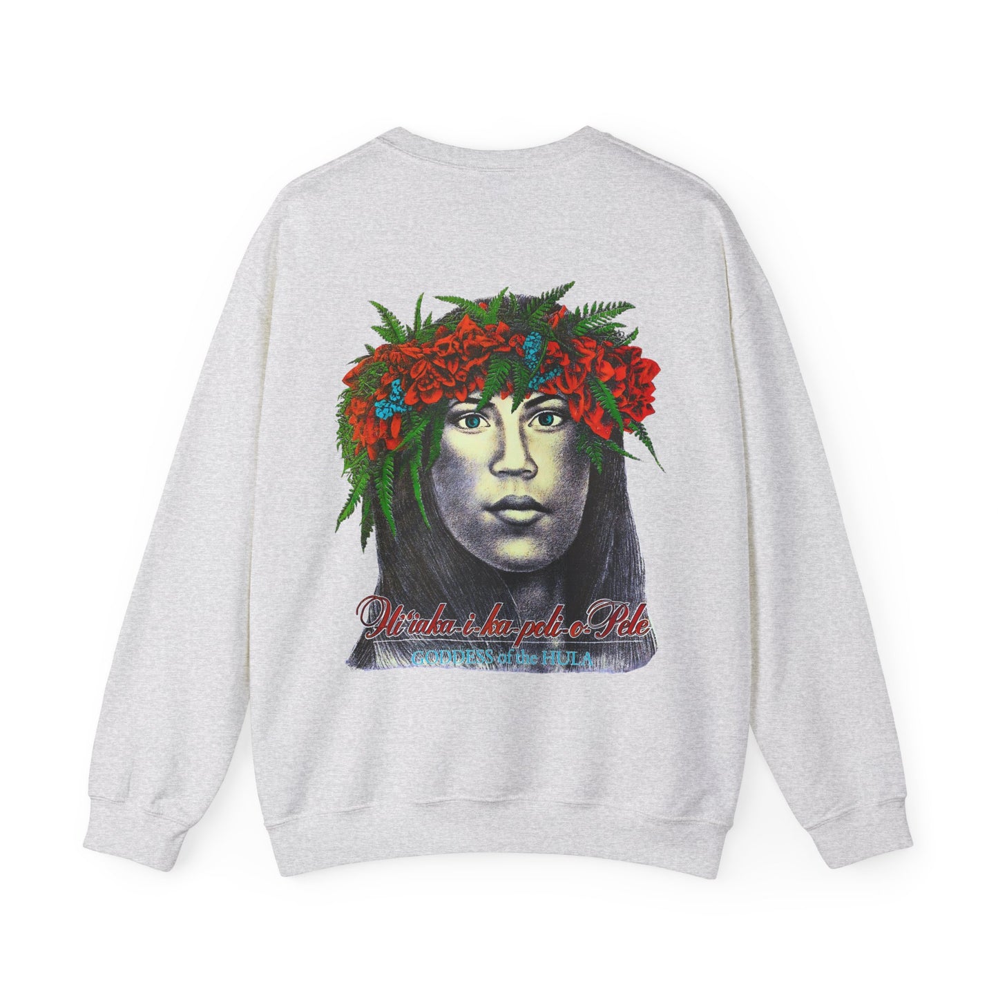 Hawaiian Strength Goddess of the Hula Hi'iaka-i-ka-poli-o-Pele Vintage Design 90s New Print Unisex Heavy Blend™ Crewneck Sweatshirt