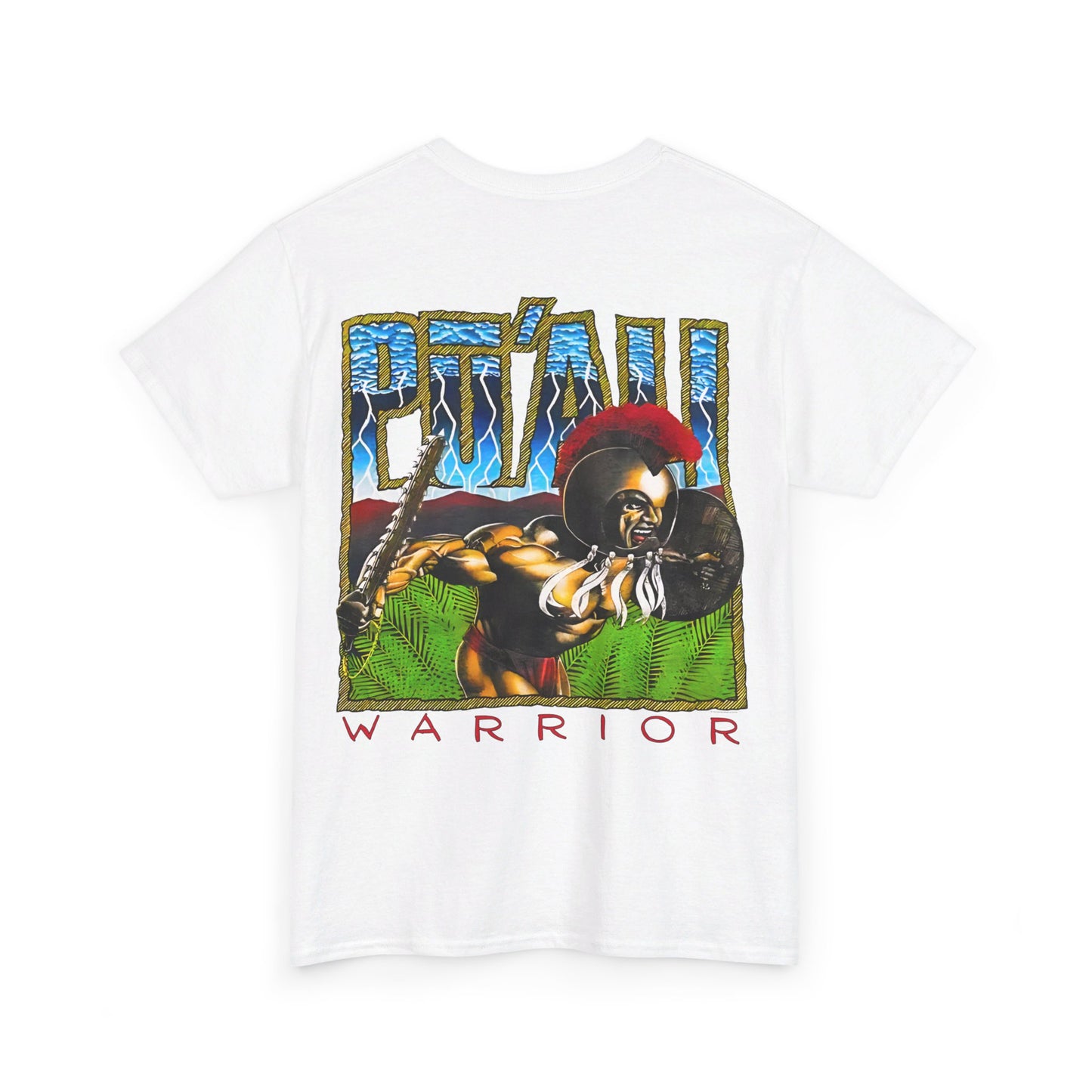 Hawaiian Strength Pu'ali Warrior Vintage Design 90s New Print Unisex Heavy Cotton Tee