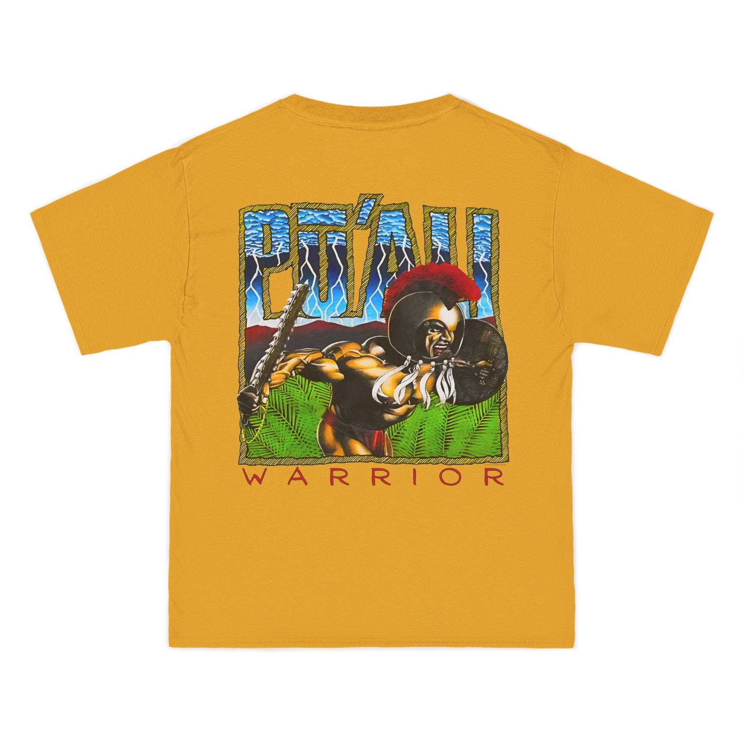 Hawaiian Strength Pu'ali Warrior Vintage Design 90s New Print Beefy-T®  Short-Sleeve T-Shirt