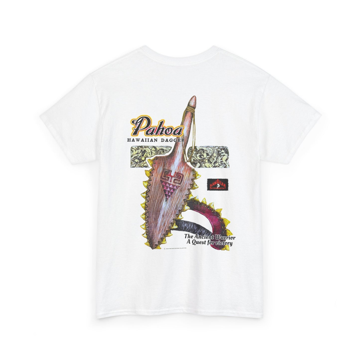 Hawaiian Strength Pahoa Hawaiian Dagger Vintage 90s Design New Print Unisex Heavy Cotton Tee