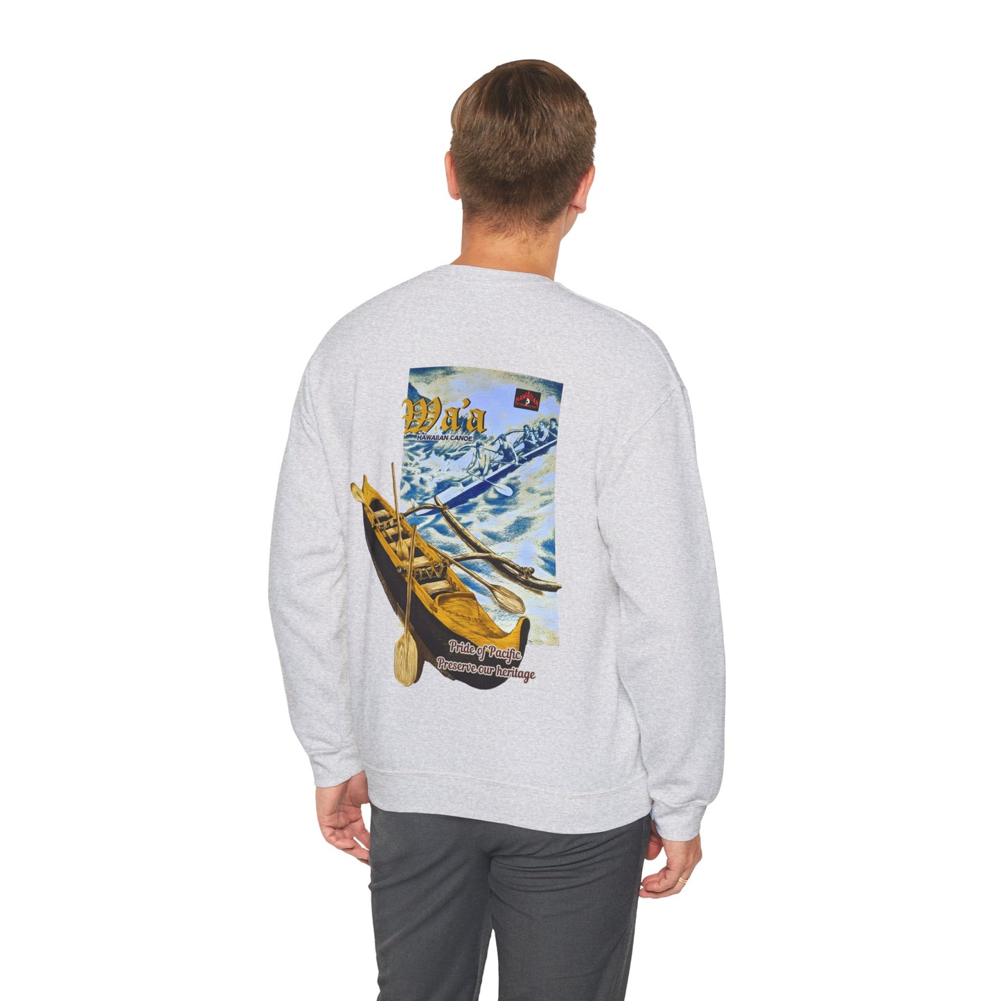 Hawaiian Strength Hawaiian Canoe Wa'a Pride of Pacific Preserve our Heritage Vintage Design 90s New Print Unisex Heavy Blend™ Crewneck Sweatshirt