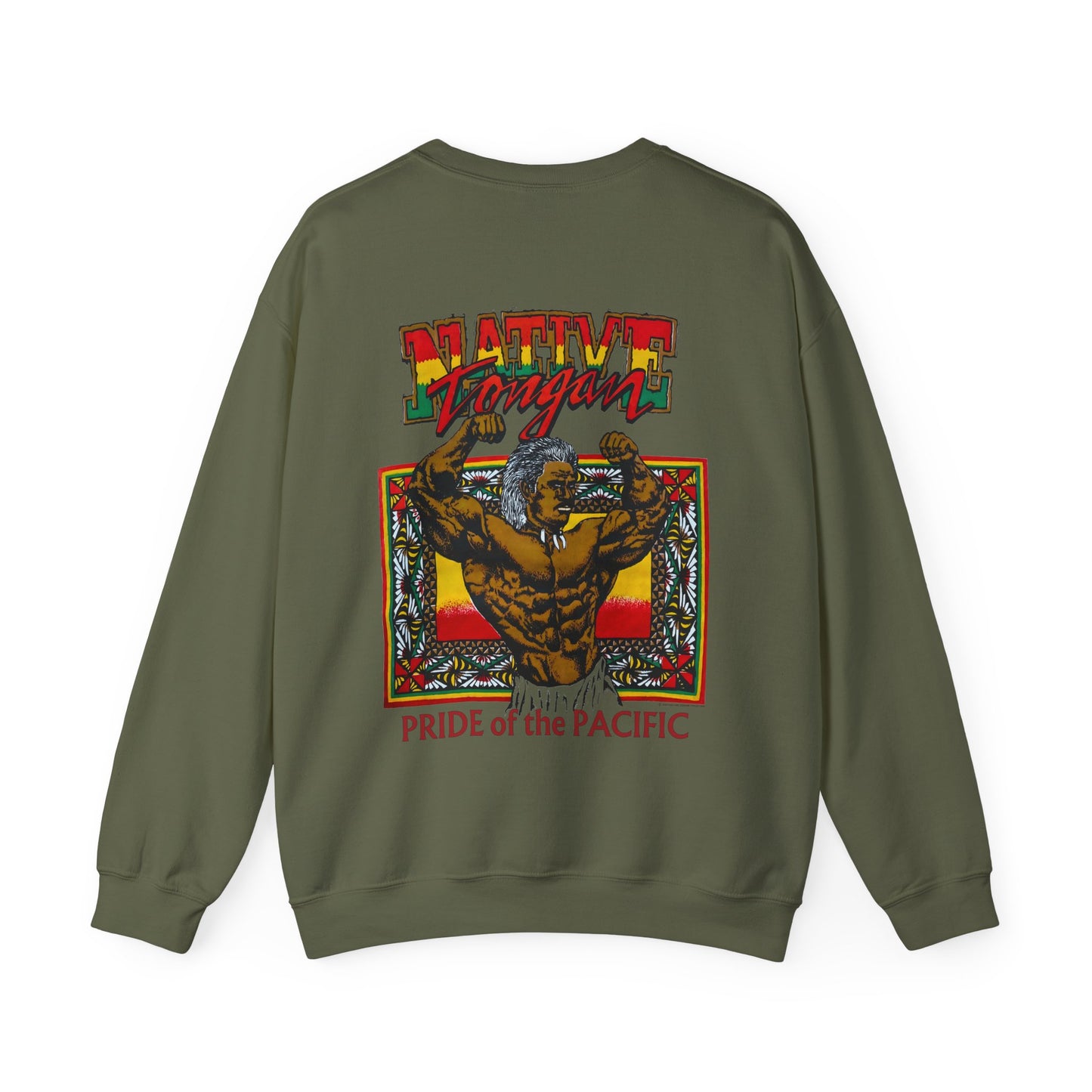 Local Strength Native Tongan Pride of the Pacific Vintage Designs 90s New Print Unisex Heavy Blend™ Crewneck Sweatshirt