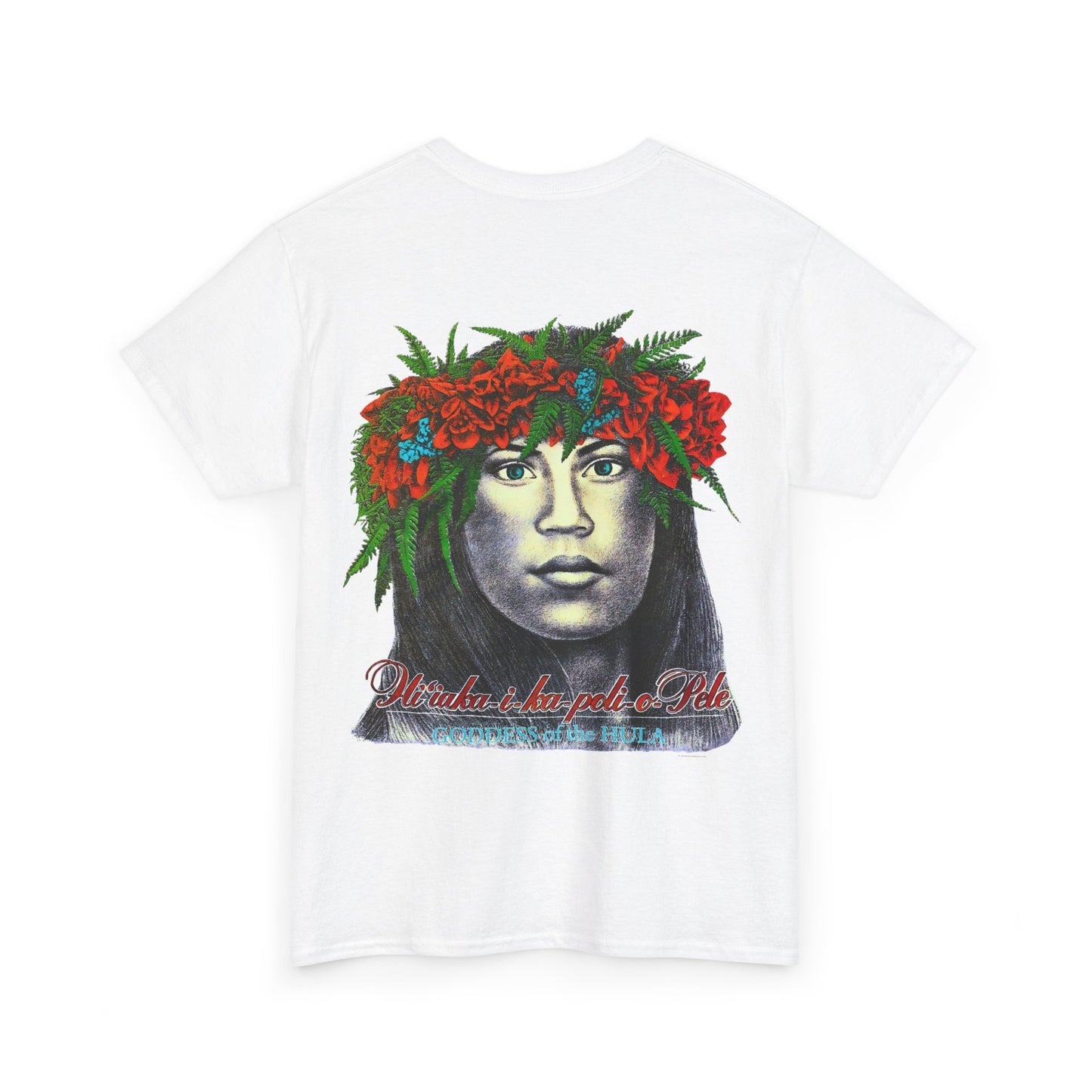 Hawaiian Strength Goddess of the Hula Hi'iaka-i-ka-poli-o-Pele Vintage Design 90s New Print T-shirt Unisex Heavy Cotton Tee