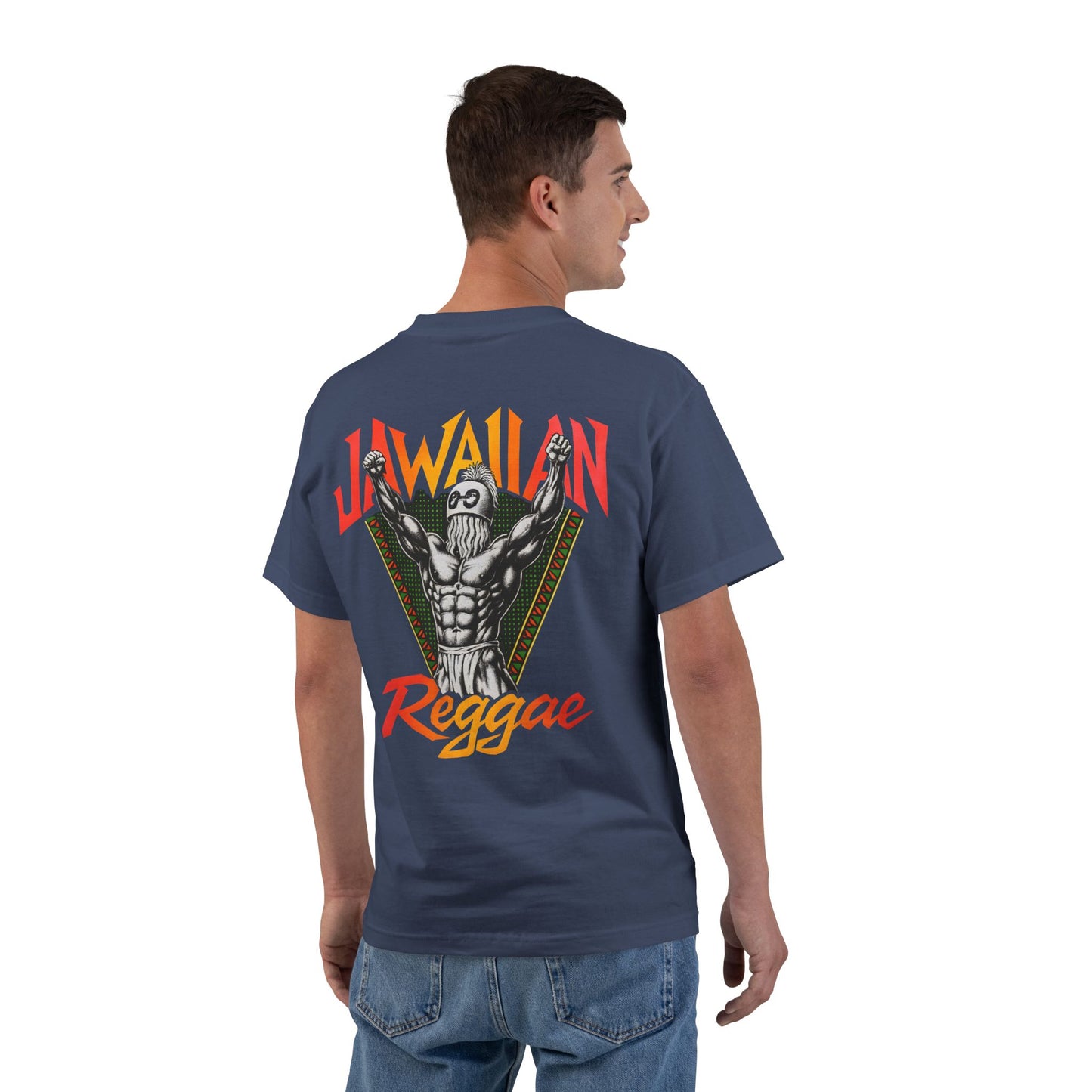 Jawaiian Strength Jawaiian Reggae Vintage Design 90s New Print Beefy-T®  Short-Sleeve T-Shirt
