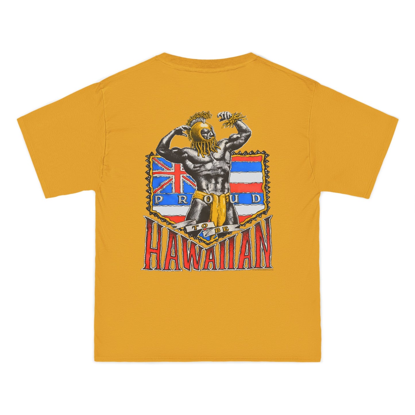Hawaiian Strength Proud To Be Hawaiian Vintage Design 90s New Print Beefy-T®  Short-Sleeve T-Shirt