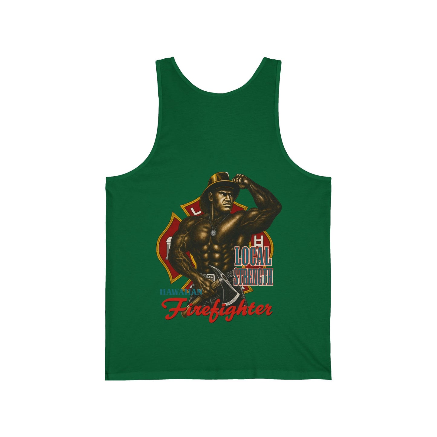 Hawaiian Strength Hawaiian Firefighter Local Strength Vintage 90s Design New Print Unisex Jersey Tank