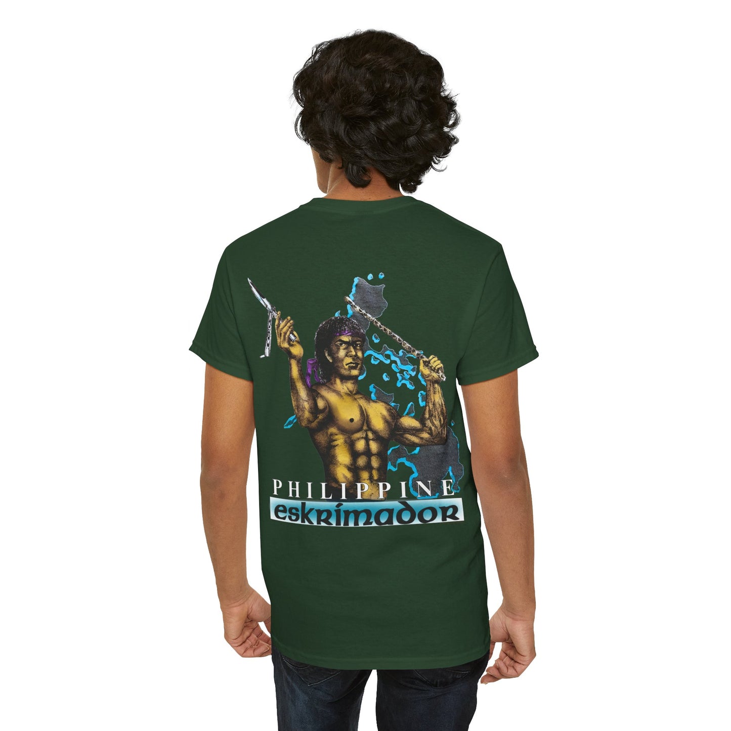 Filipino Strength Philippine Eskrimador Vintage Design 90s New Print Unisex Heavy Cotton Tee