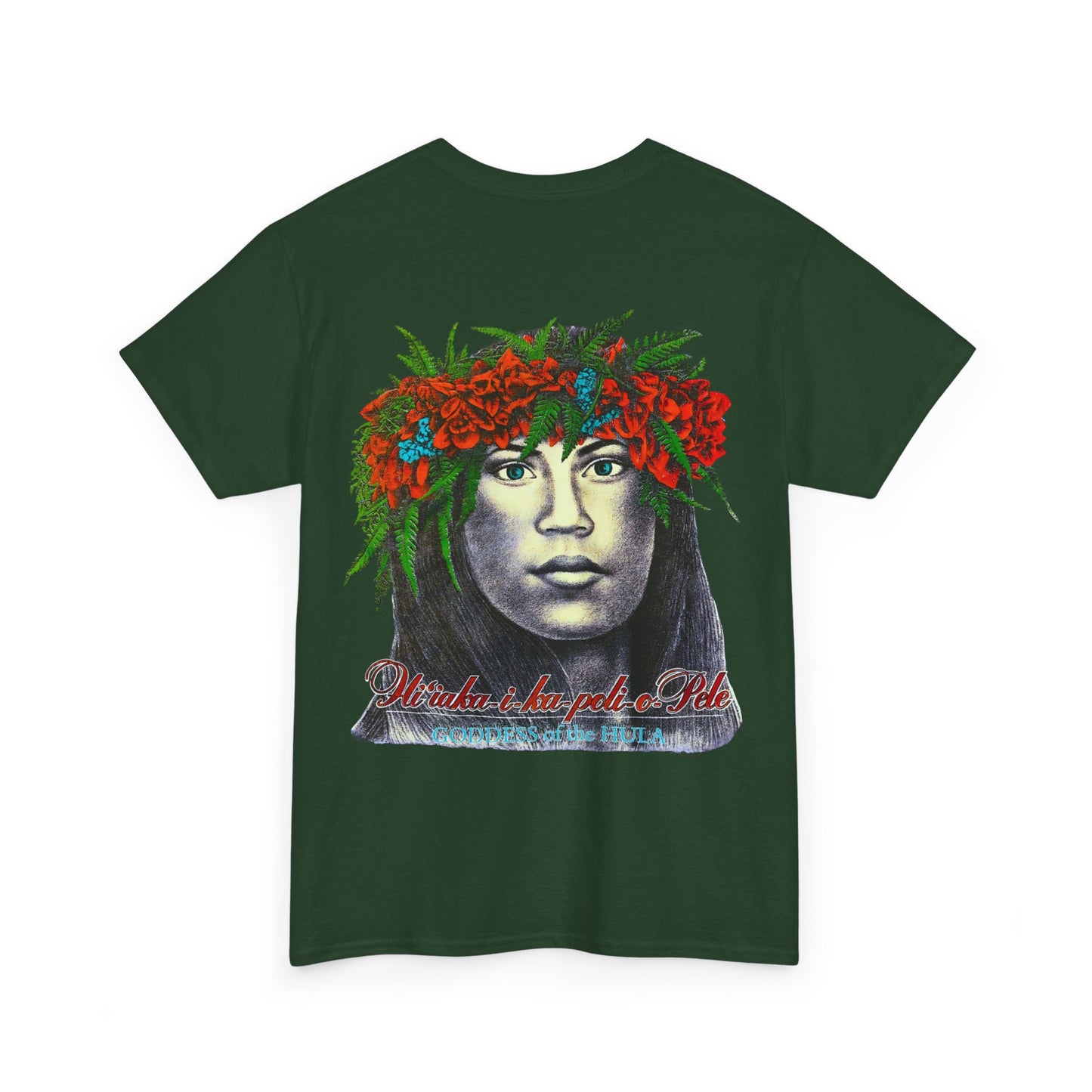 Hawaiian Strength Goddess of the Hula Hi'iaka-i-ka-poli-o-Pele Vintage Design 90s New Print T-shirt Unisex Heavy Cotton Tee