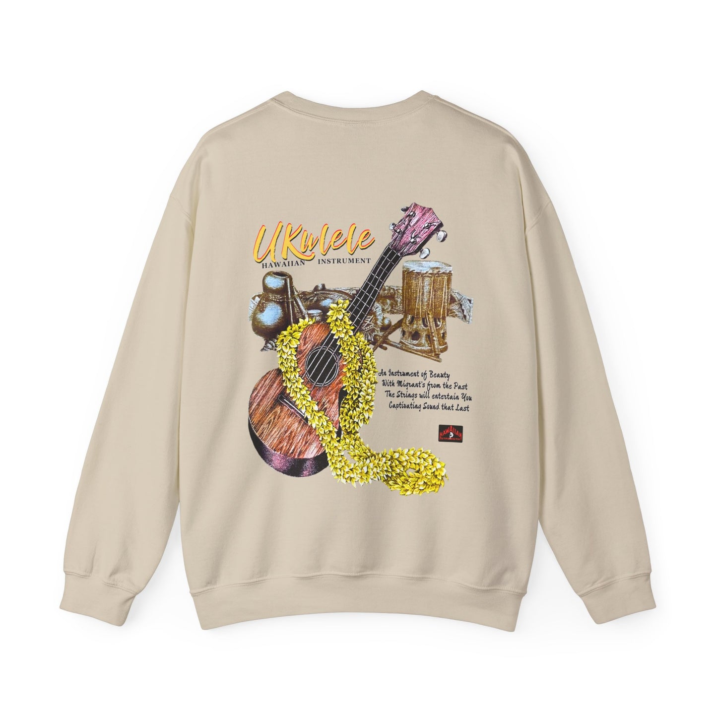 Hawaiian Strength Ukulele Hawaiian Instrument Vintage Design 90s New Print Unisex Heavy Blend™ Crewneck Sweatshirt