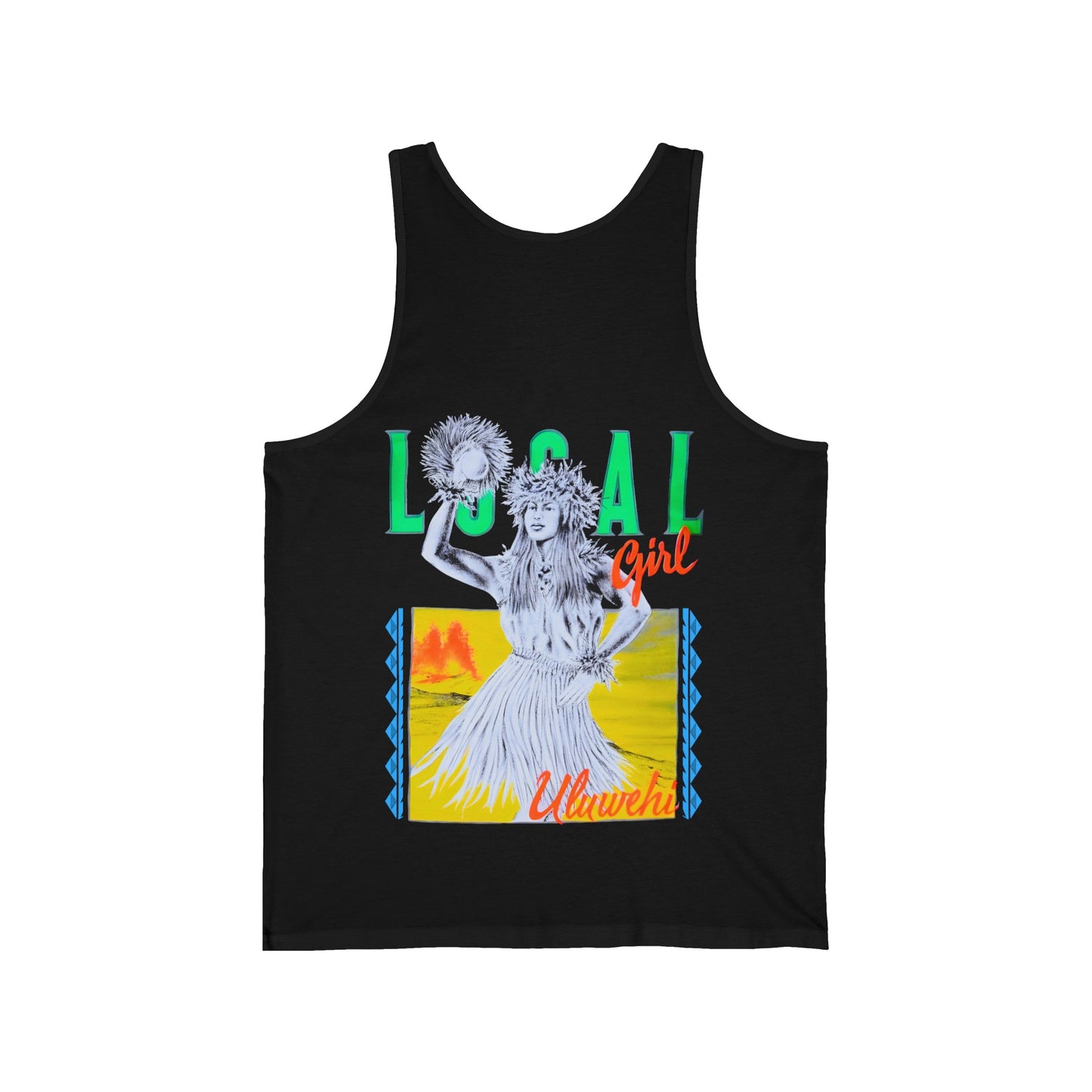 Hawaiian Strength Local Girl Uluwehi Vintage Design 90s New Print Unisex Jersey Tank