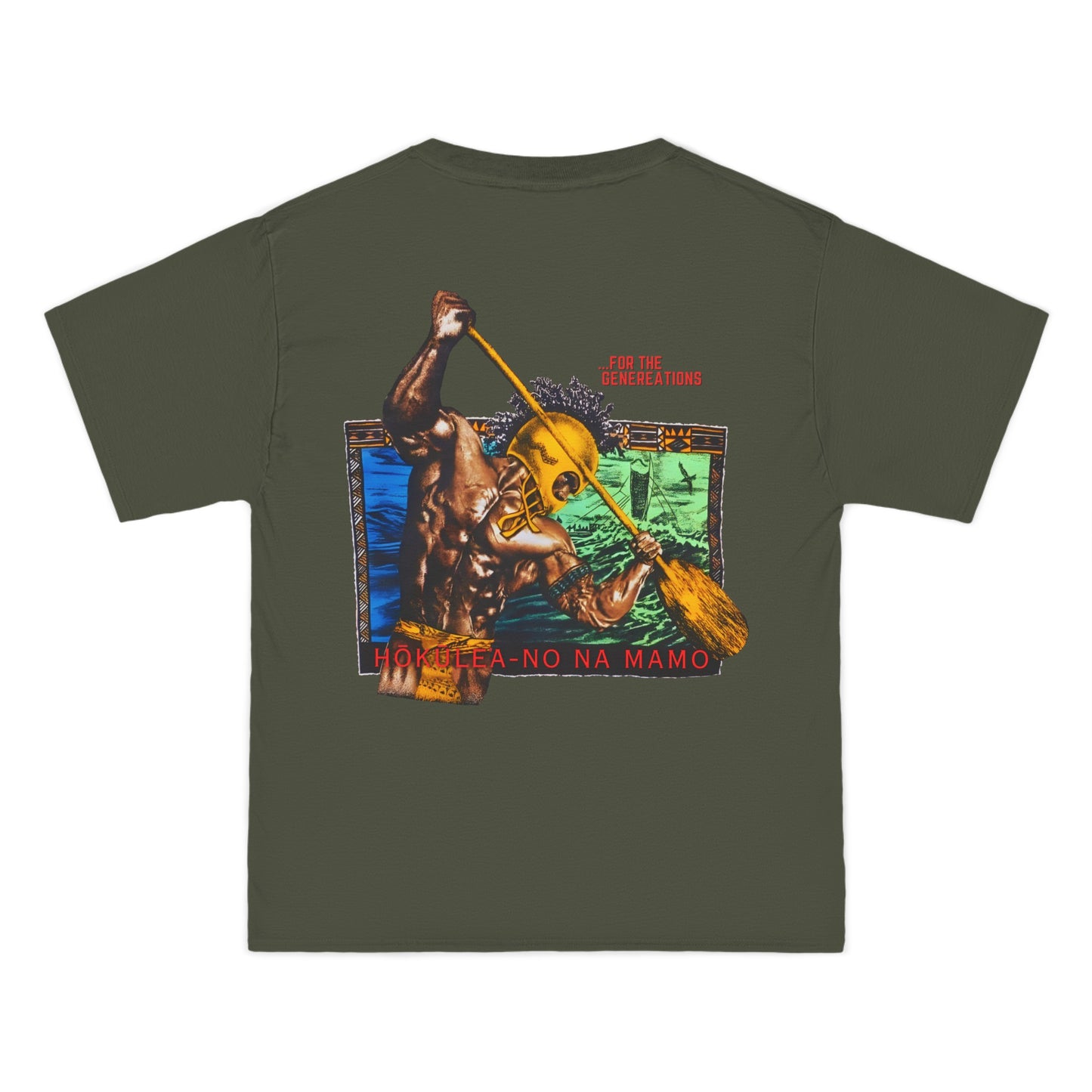 Hawaiian Strength For The Generations Hokulea-no Na Mamo Vintage Design 90s New Print Beefy-T®  Short-Sleeve T-Shirt