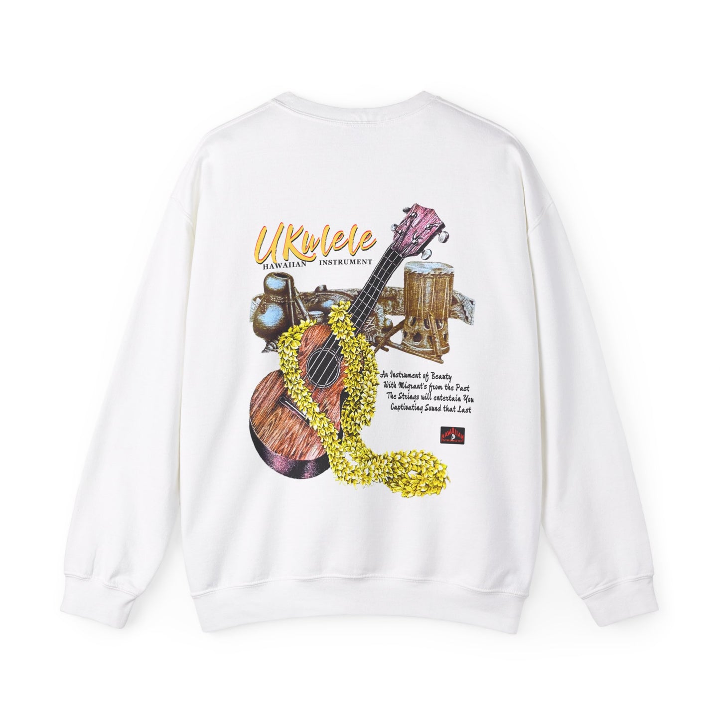 Hawaiian Strength Ukulele Hawaiian Instrument Vintage Design 90s New Print Unisex Heavy Blend™ Crewneck Sweatshirt