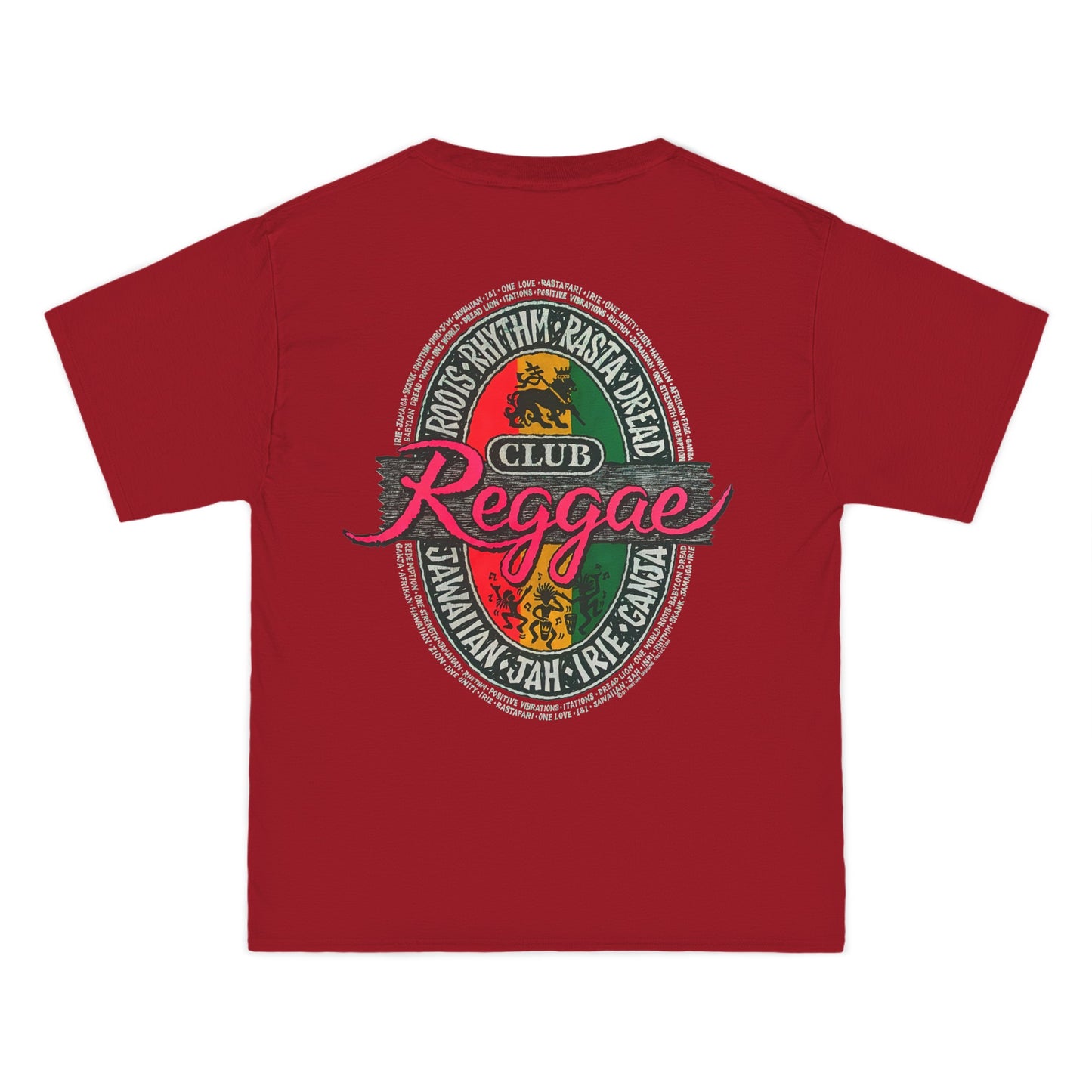 Jawaiian Strength Reggae Club Roots Rhythm Rasta Dread Jawaiian Jah Irie Ganja Vintage Design 90s New Print Beefy-T®  Short-Sleeve T-Shirt