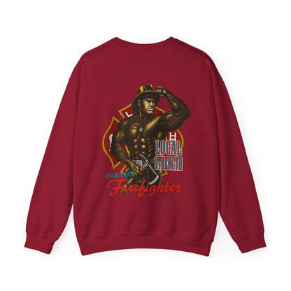 Hawaiian Strength Hawaiian Firefighter Local Strength Vintage Design 90s New Print Unisex Heavy Blend™ Crewneck Sweatshirt