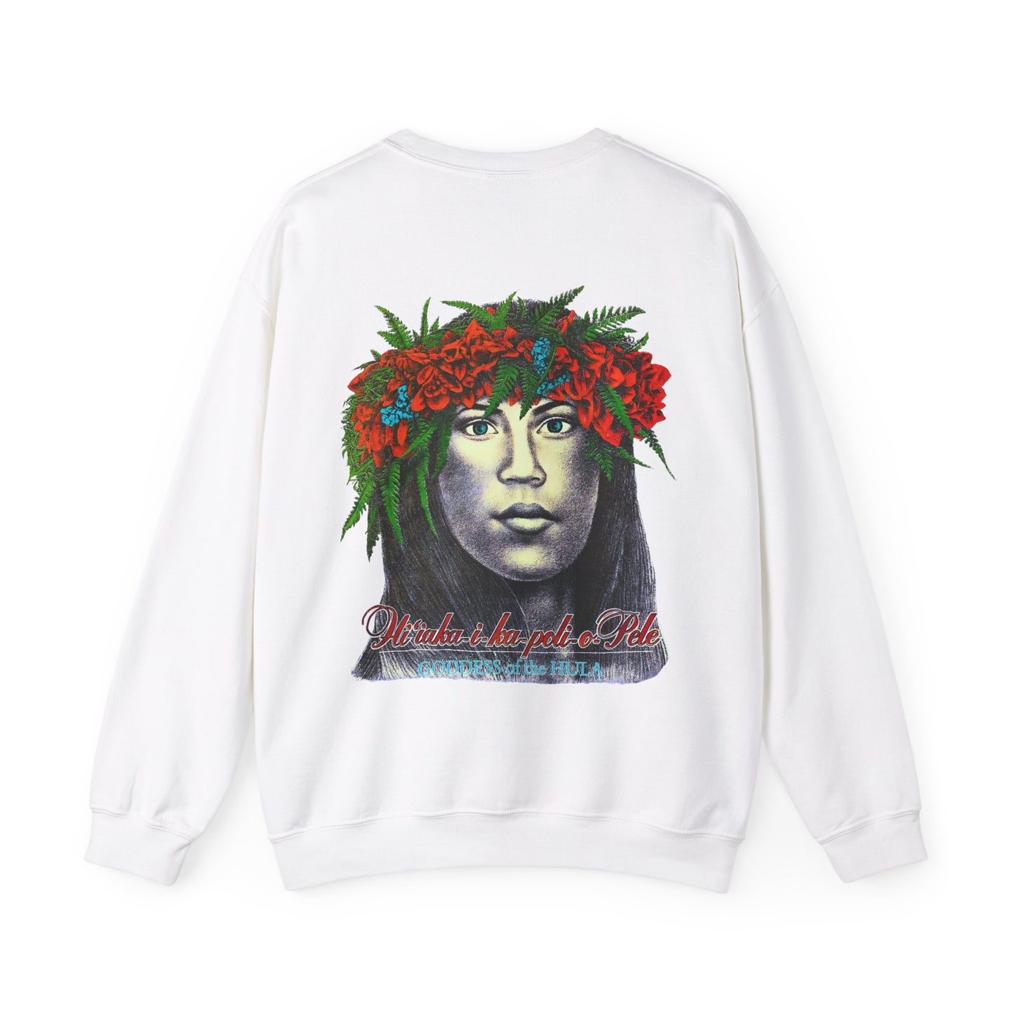 Hawaiian Strength Goddess of the Hula Hi'iaka-i-ka-poli-o-Pele Vintage Design 90s New Print Unisex Heavy Blend™ Crewneck Sweatshirt