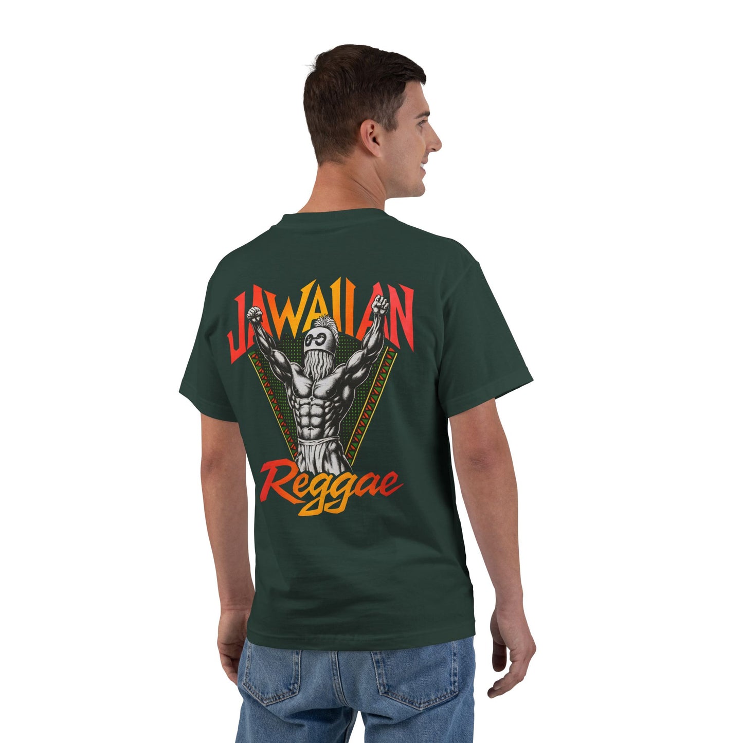 Jawaiian Strength Jawaiian Reggae Vintage Design 90s New Print Beefy-T®  Short-Sleeve T-Shirt